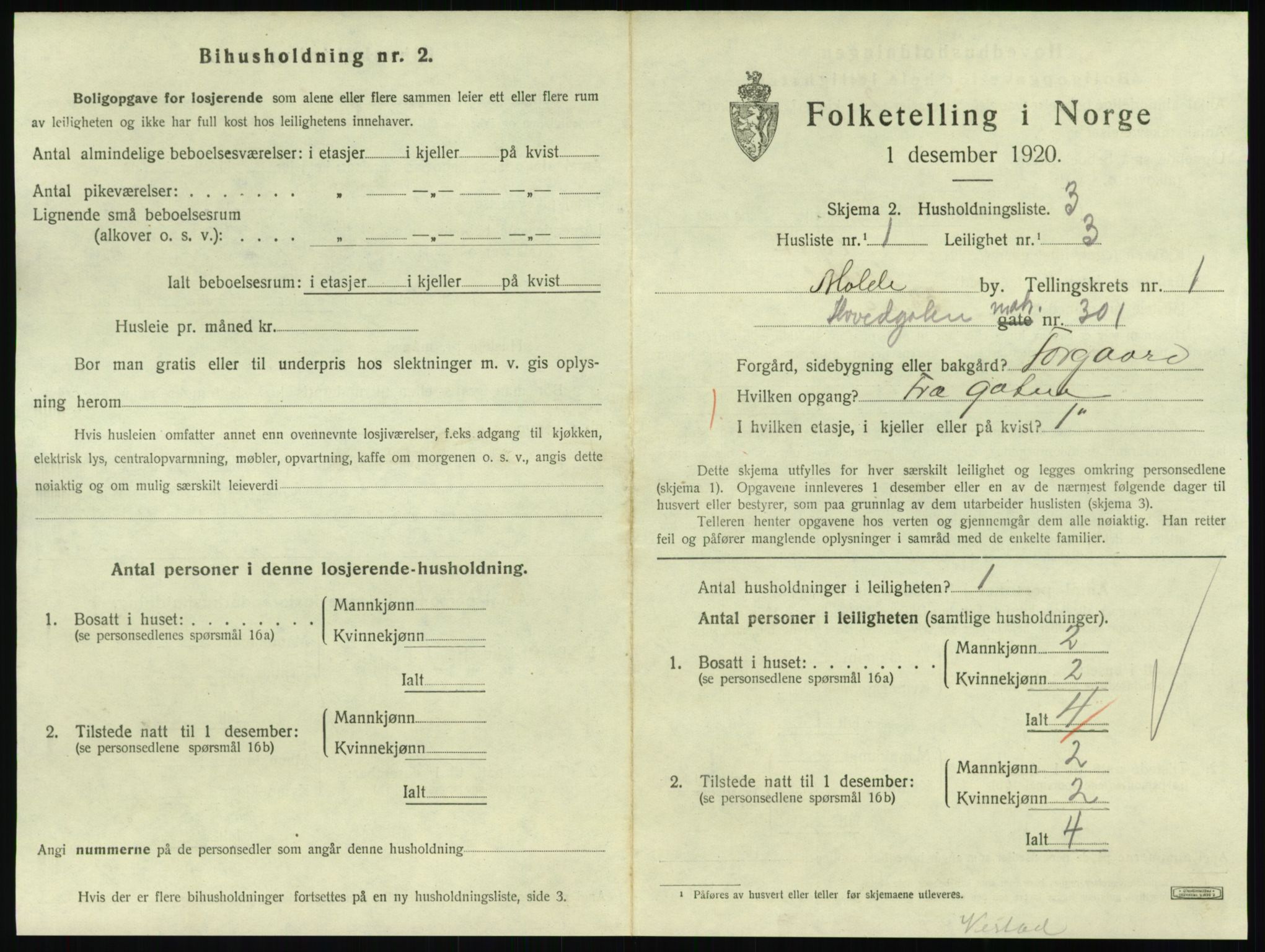 SAT, 1920 census for Molde, 1920, p. 785