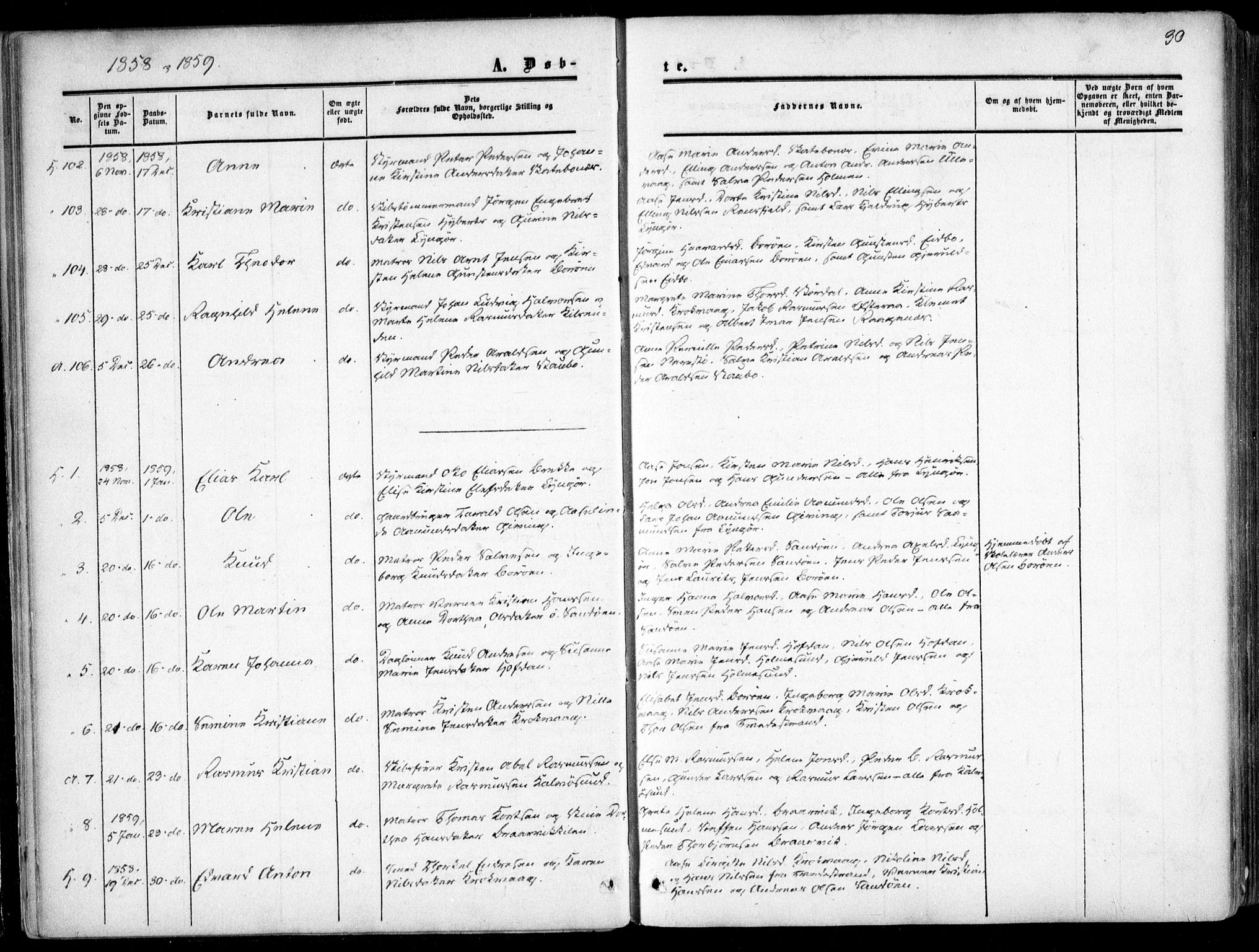 Dypvåg sokneprestkontor, SAK/1111-0007/F/Fa/Faa/L0006: Parish register (official) no. A 6, 1855-1872, p. 30