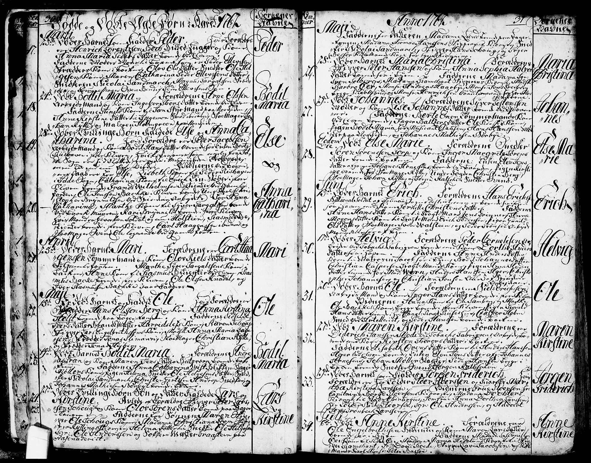 Halden prestekontor Kirkebøker, SAO/A-10909/F/Fa/L0001: Parish register (official) no. I 1, 1758-1791, p. 30-31
