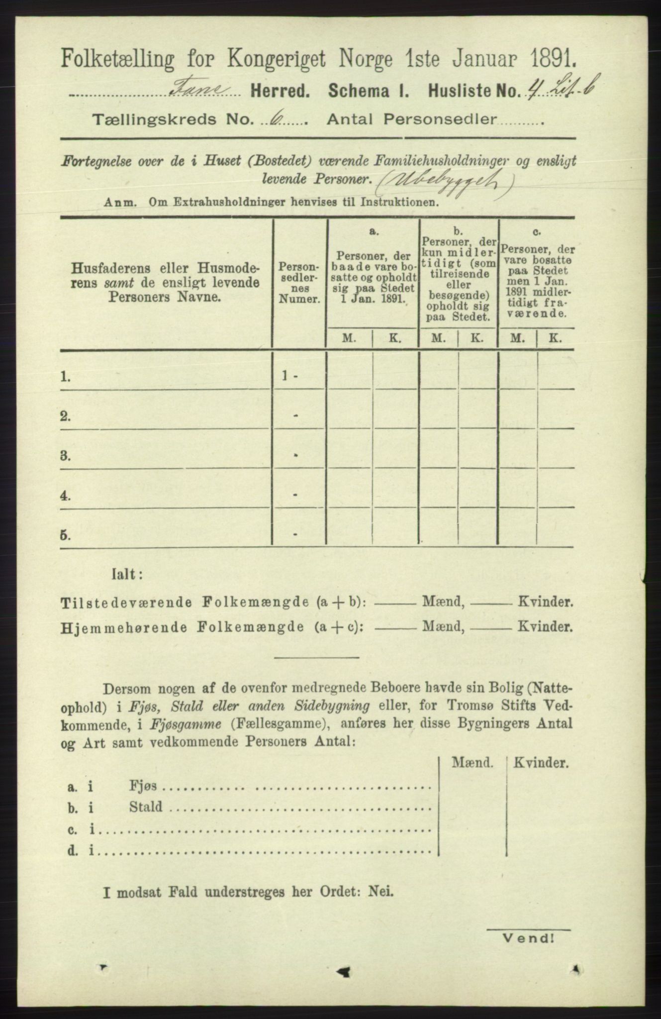 RA, 1891 census for 1249 Fana, 1891, p. 2513