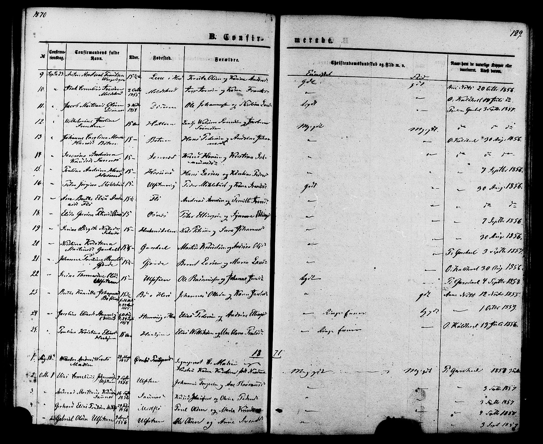 Ministerialprotokoller, klokkerbøker og fødselsregistre - Møre og Romsdal, AV/SAT-A-1454/509/L0105: Parish register (official) no. 509A03, 1848-1882, p. 129