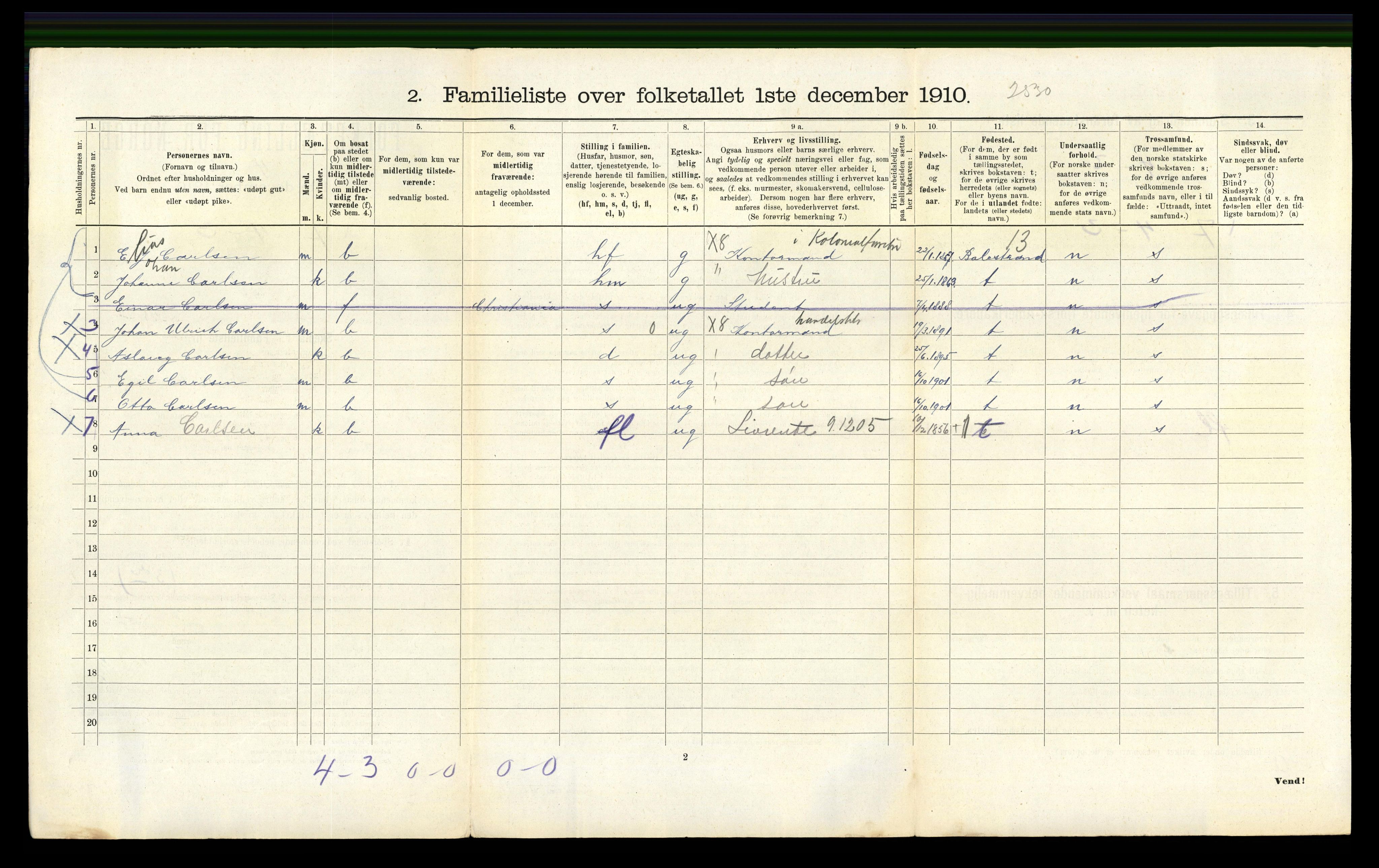 RA, 1910 census for Bergen, 1910, p. 5788