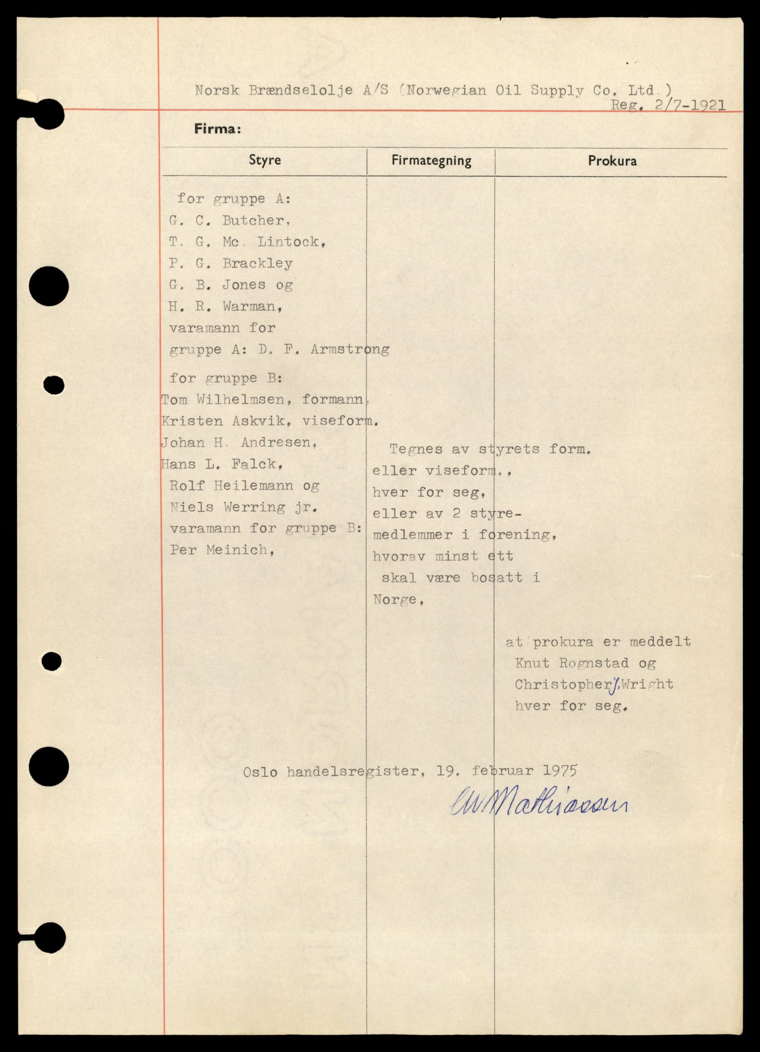 Oslo byfogd, Handelsregisteret, AV/SAT-A-10867/G/Gb/Gbb/L0019: Registreringsmeldinger, Norsk-R, 1976, p. 1