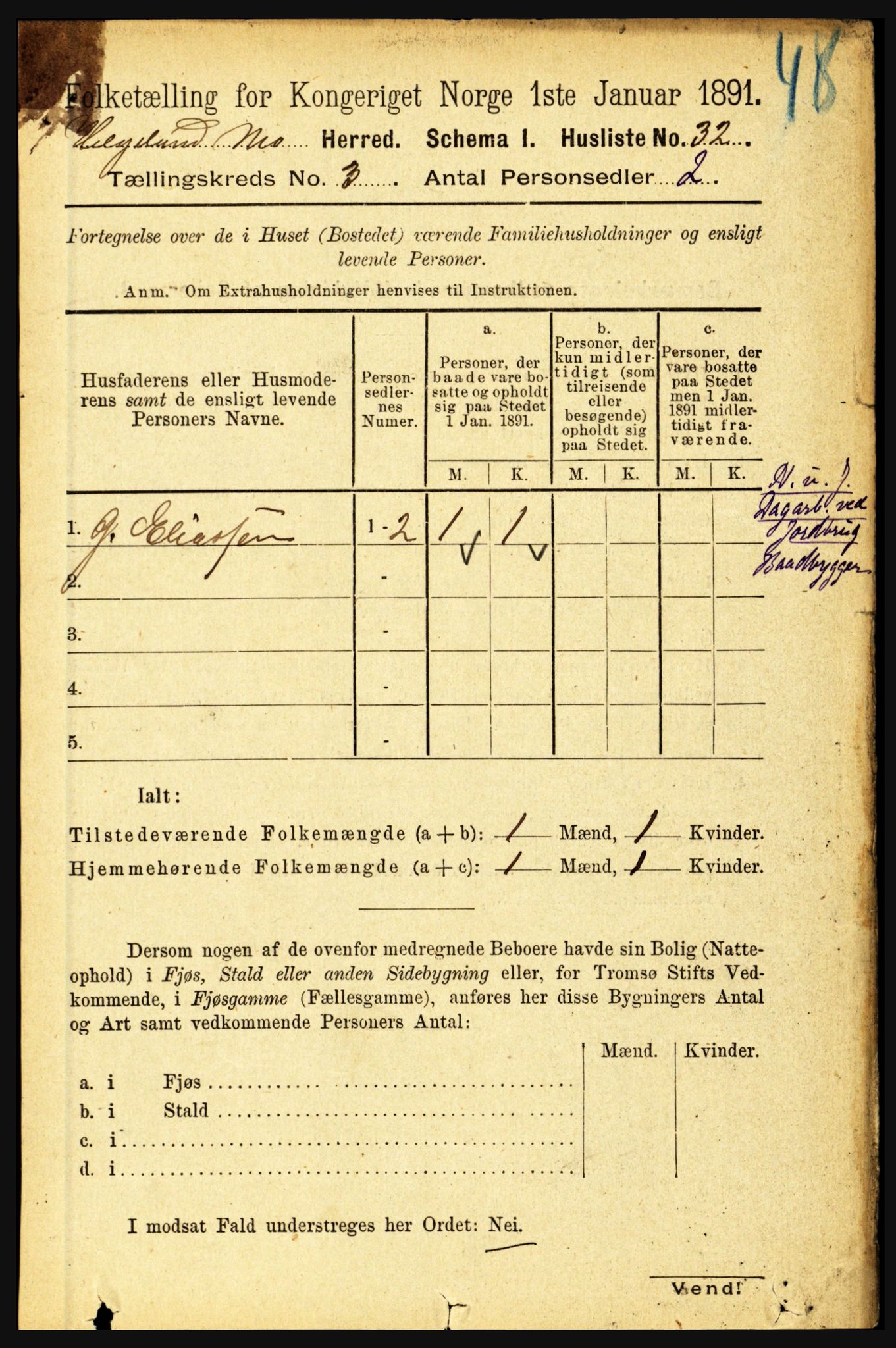 RA, 1891 census for 1833 Mo, 1891, p. 1332