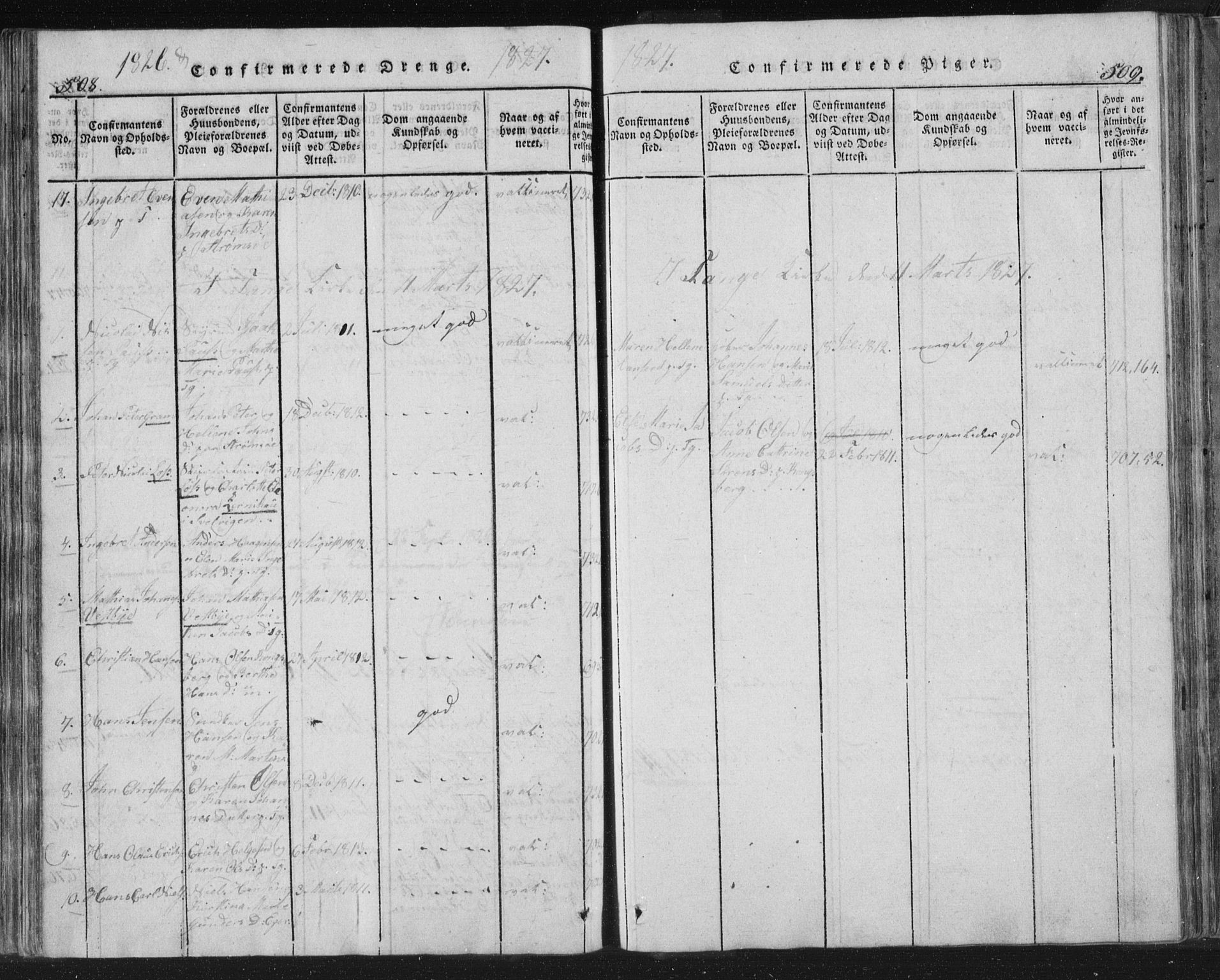 Strømsø kirkebøker, AV/SAKO-A-246/F/Fb/L0004: Parish register (official) no. II 4, 1814-1843, p. 508-509