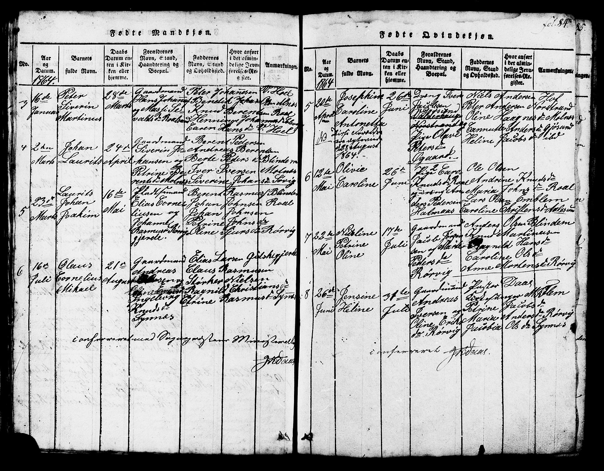 Ministerialprotokoller, klokkerbøker og fødselsregistre - Møre og Romsdal, SAT/A-1454/537/L0520: Parish register (copy) no. 537C01, 1819-1868, p. 84