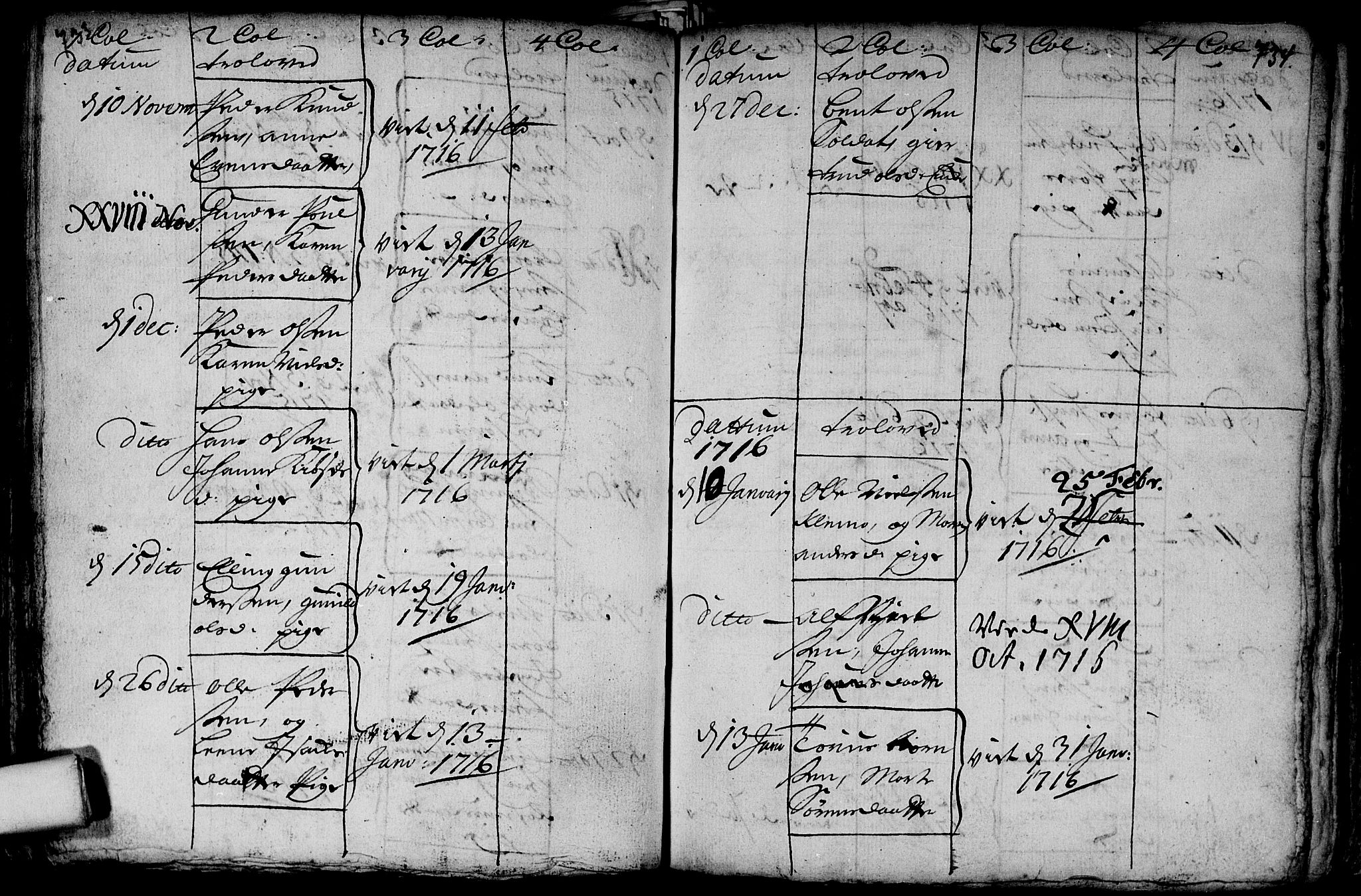 Aker prestekontor kirkebøker, SAO/A-10861/F/L0002: Parish register (official) no. 2, 1714-1720, p. 733-734
