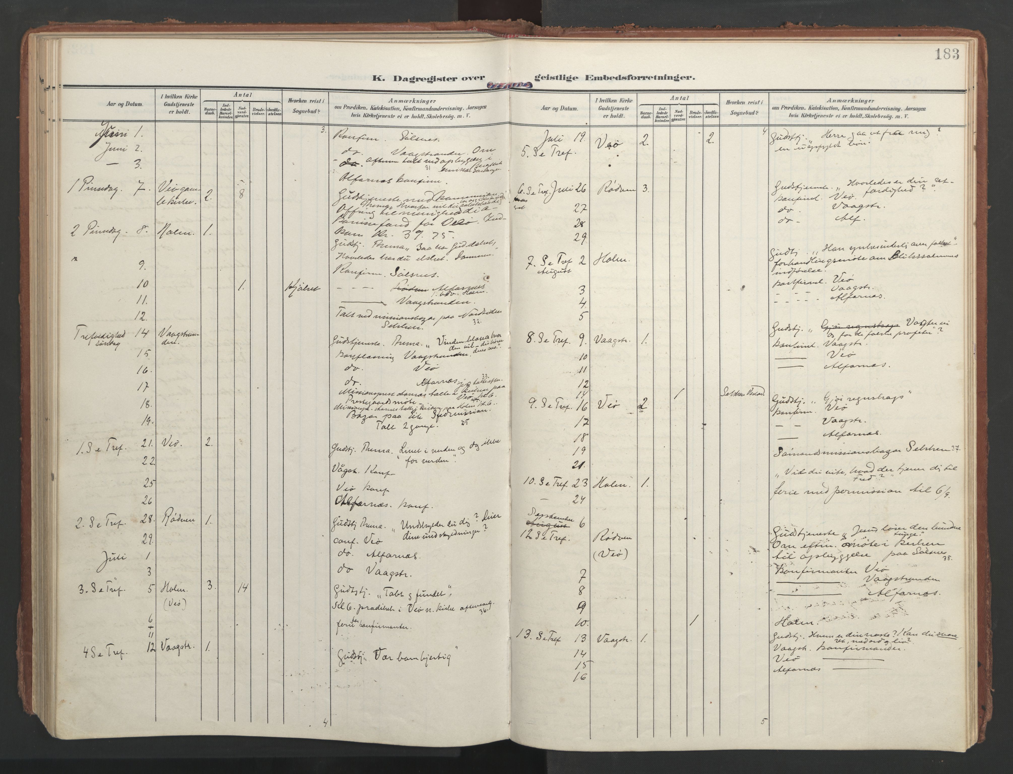 Ministerialprotokoller, klokkerbøker og fødselsregistre - Møre og Romsdal, AV/SAT-A-1454/547/L0605: Parish register (official) no. 547A07, 1907-1936, p. 183