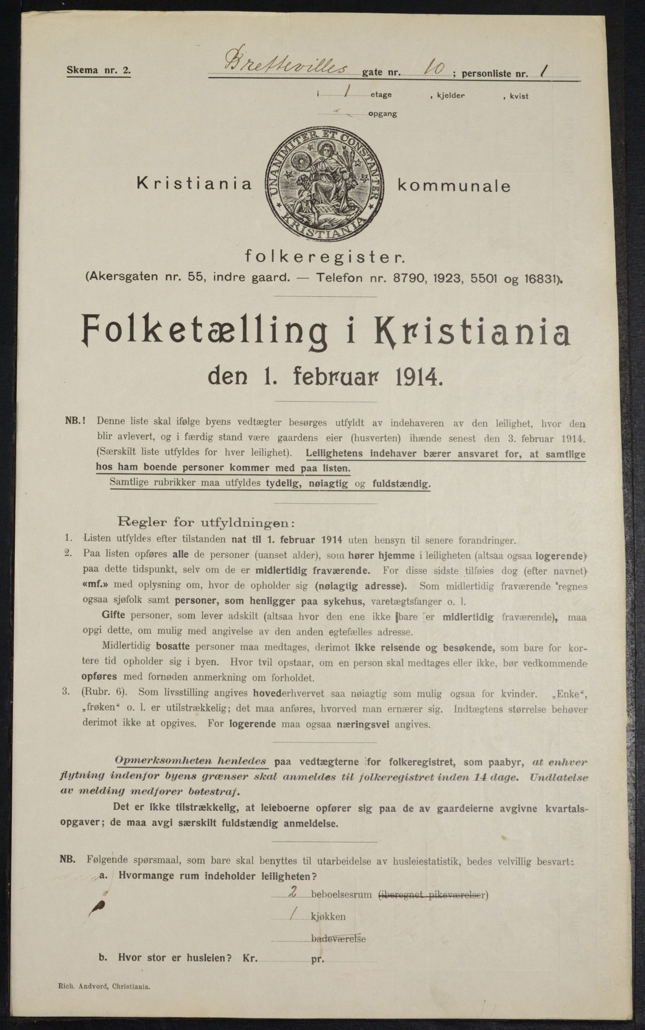 OBA, Municipal Census 1914 for Kristiania, 1914, p. 8794