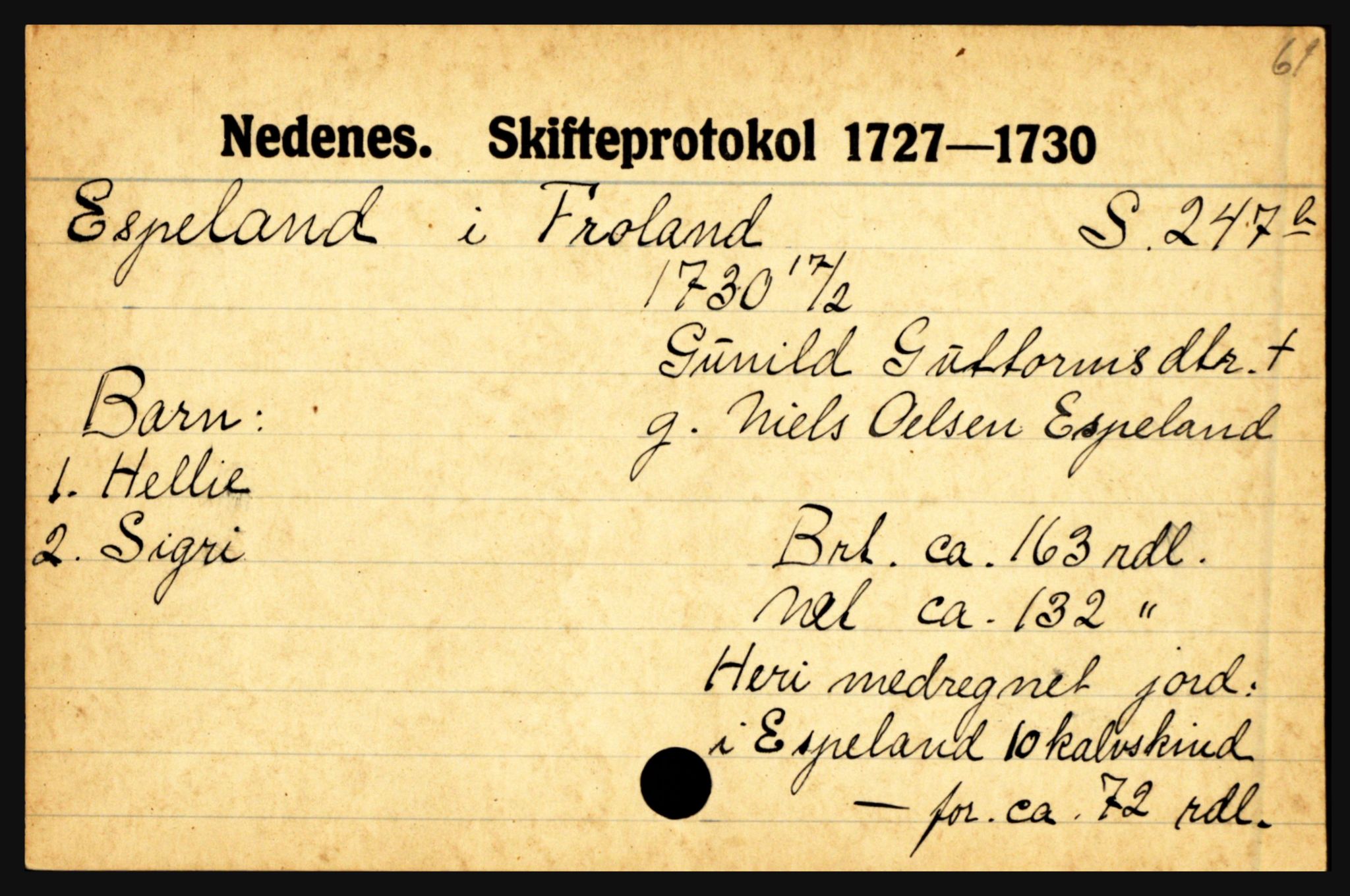 Nedenes sorenskriveri før 1824, AV/SAK-1221-0007/H, p. 6365