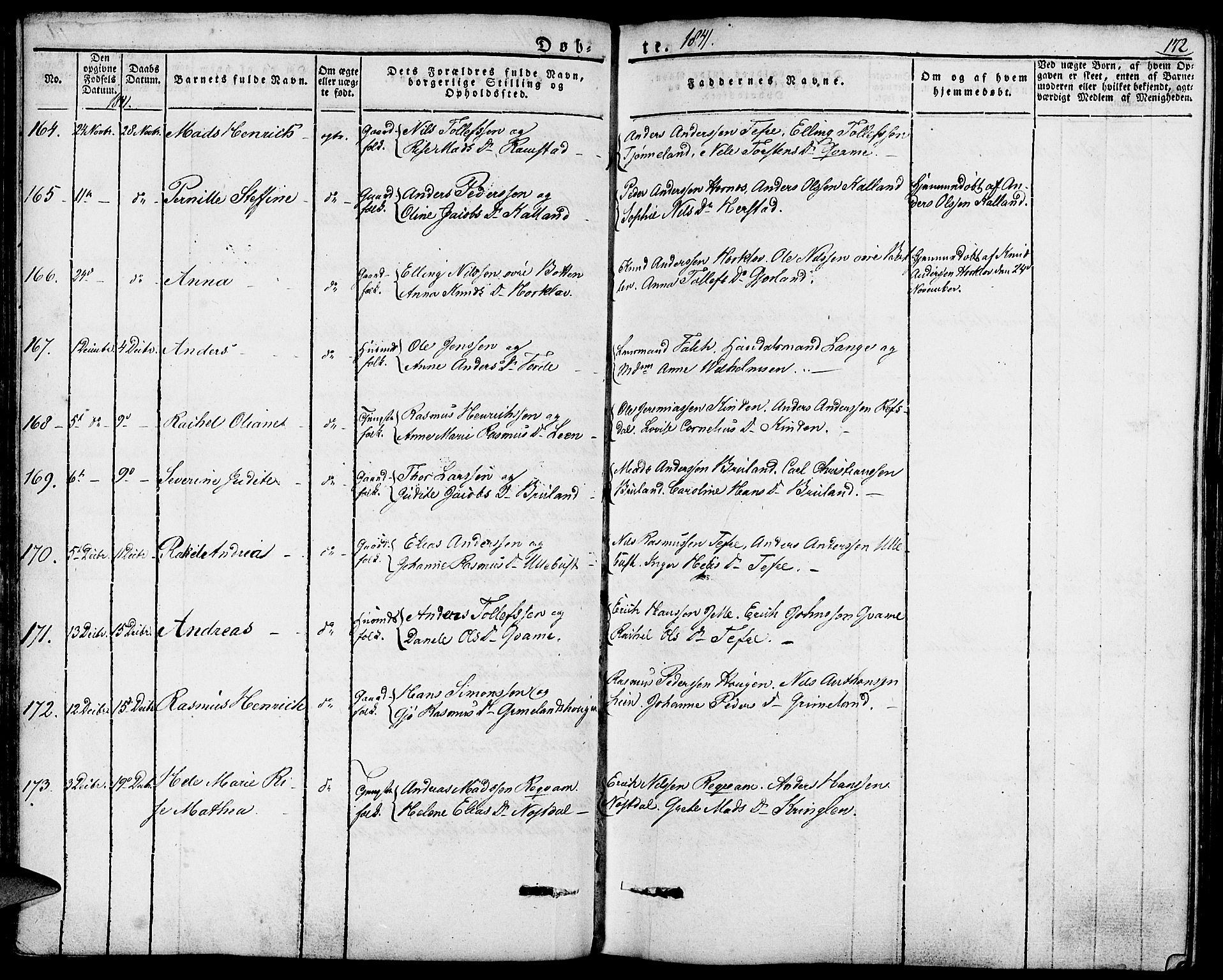 Førde sokneprestembete, SAB/A-79901/H/Haa/Haaa/L0006: Parish register (official) no. A 6, 1821-1842, p. 172