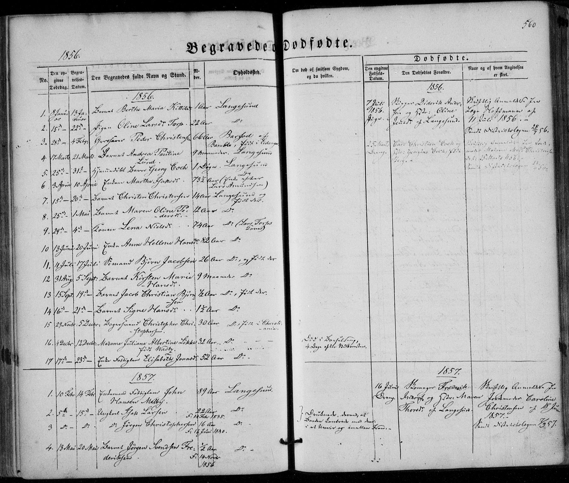 Bamble kirkebøker, AV/SAKO-A-253/F/Fa/L0005: Parish register (official) no. I 5, 1854-1869, p. 560