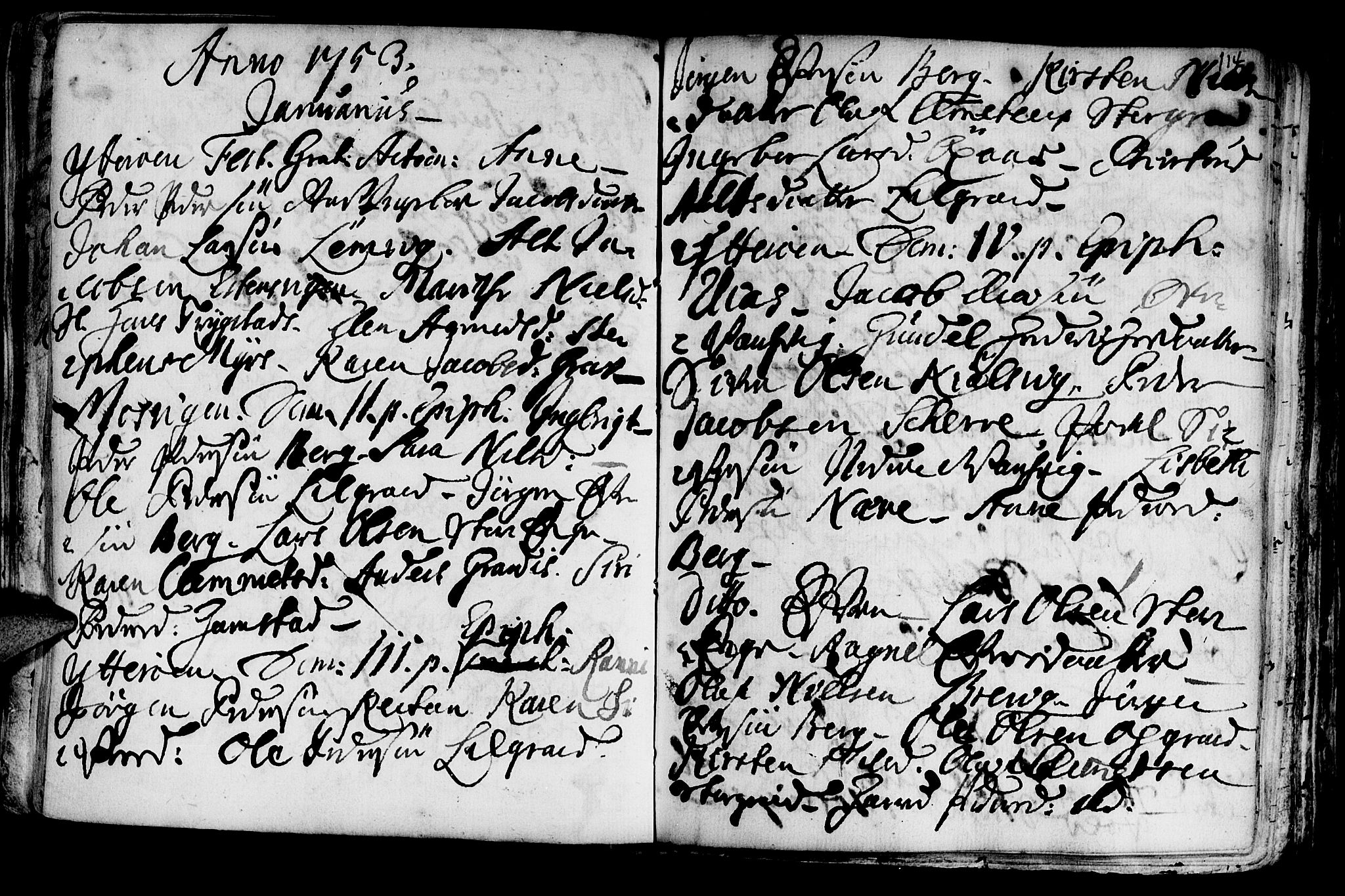 Ministerialprotokoller, klokkerbøker og fødselsregistre - Nord-Trøndelag, SAT/A-1458/722/L0215: Parish register (official) no. 722A02, 1718-1755, p. 114