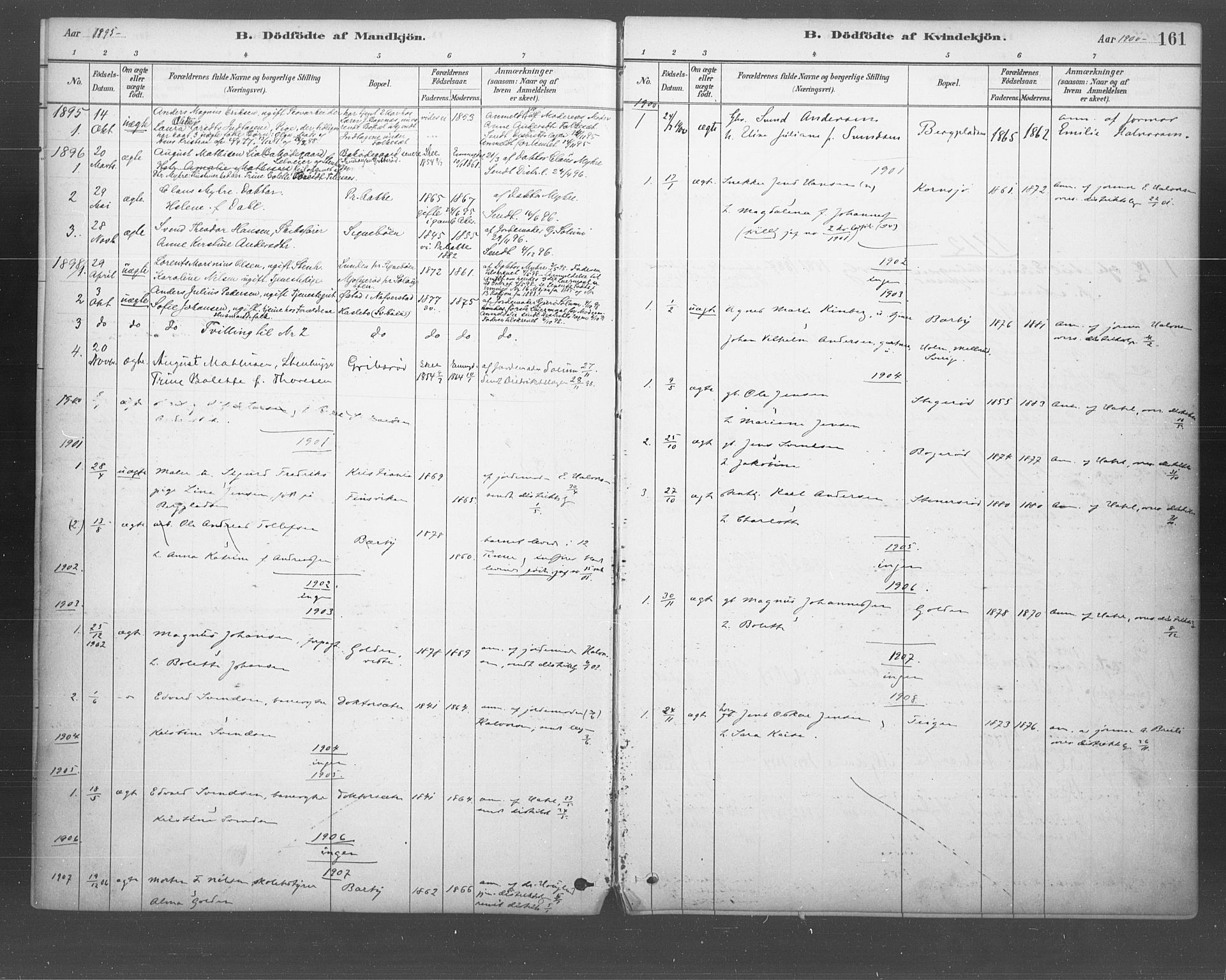 Idd prestekontor Kirkebøker, SAO/A-10911/F/Fb/L0002: Parish register (official) no. II 2, 1882-1923, p. 161