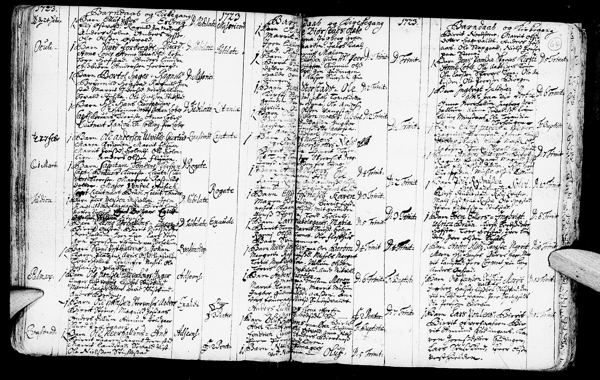 Ministerialprotokoller, klokkerbøker og fødselsregistre - Nord-Trøndelag, SAT/A-1458/723/L0230: Parish register (official) no. 723A01, 1705-1747, p. 64
