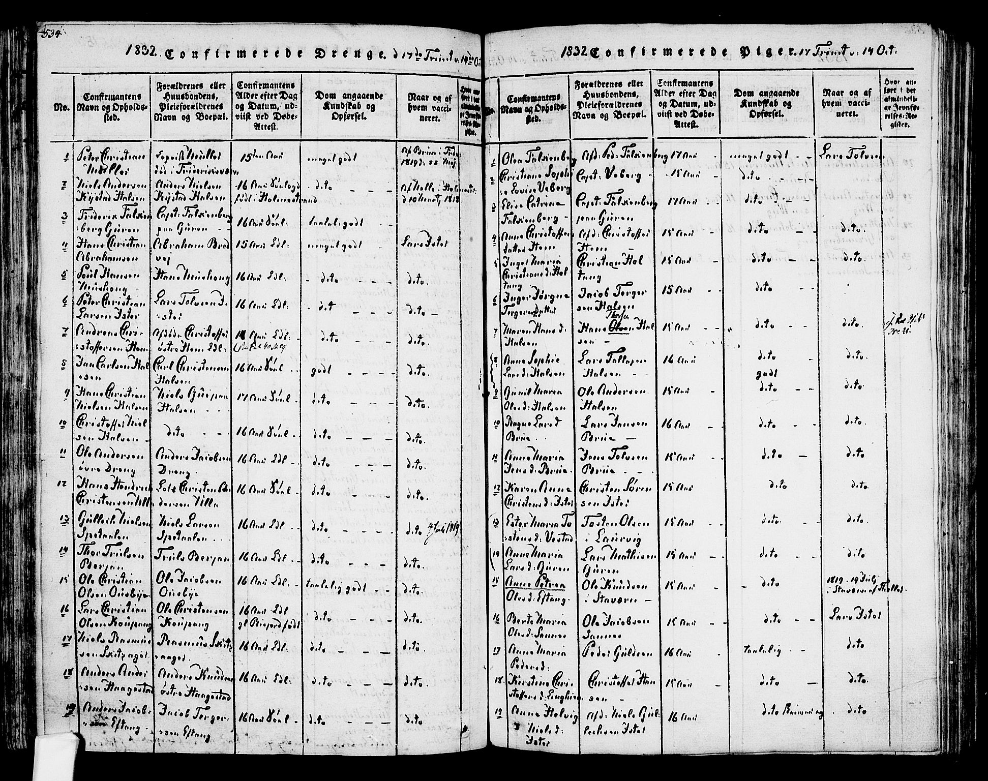 Tjølling kirkebøker, SAKO/A-60/F/Fa/L0005: Parish register (official) no. 5, 1814-1836, p. 534-535