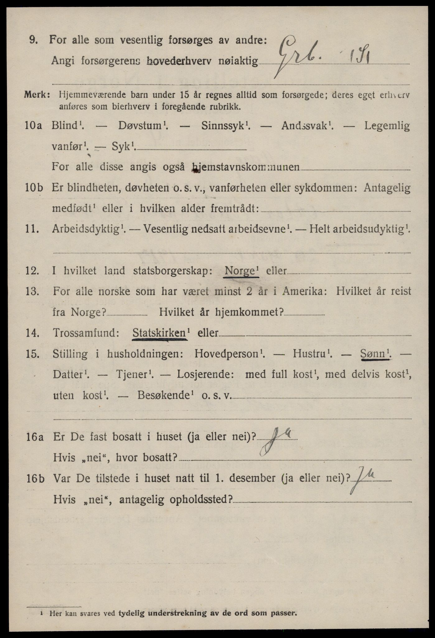 SAT, 1920 census for Aure, 1920, p. 1619