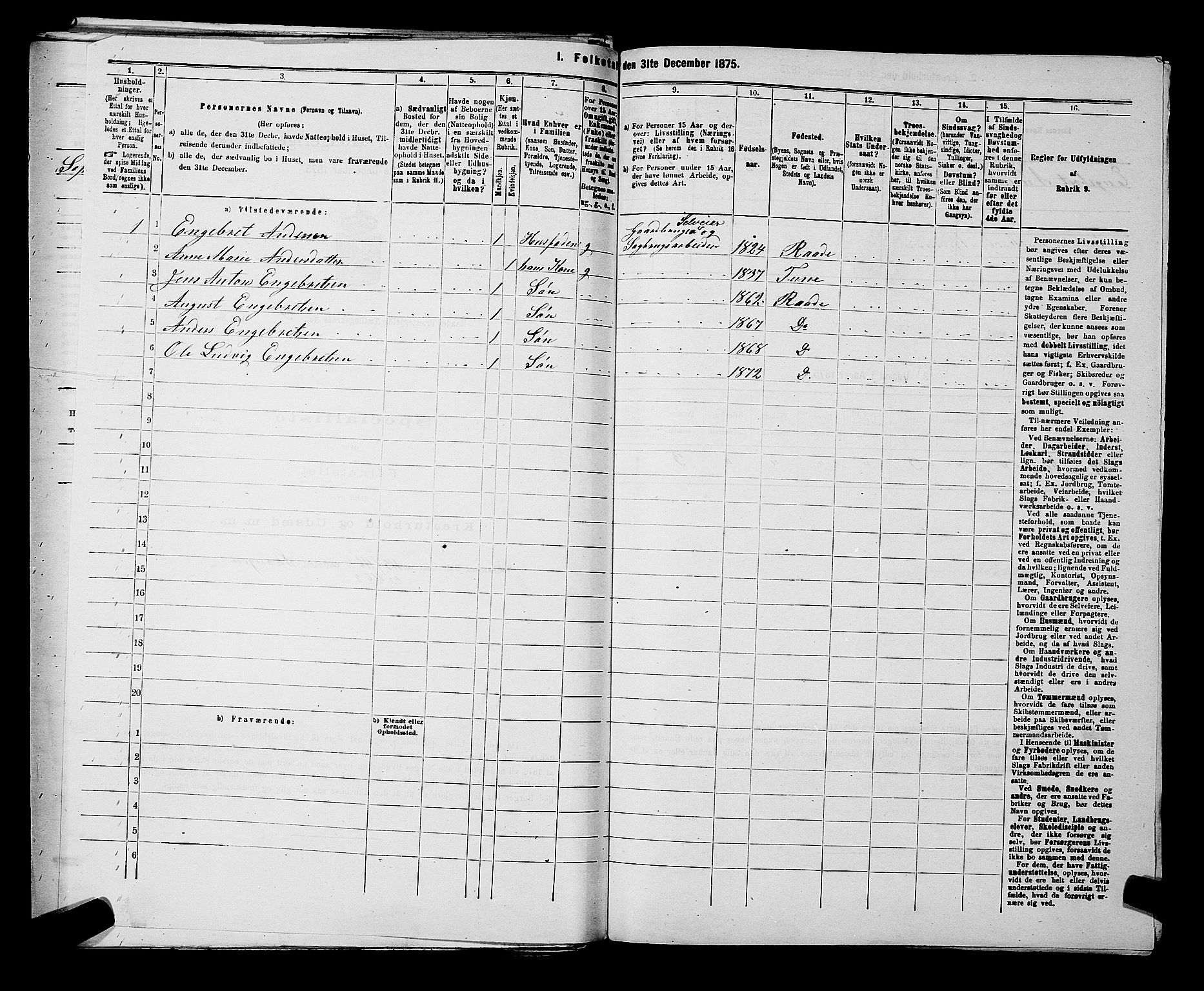 RA, 1875 census for 0135P Råde, 1875, p. 761