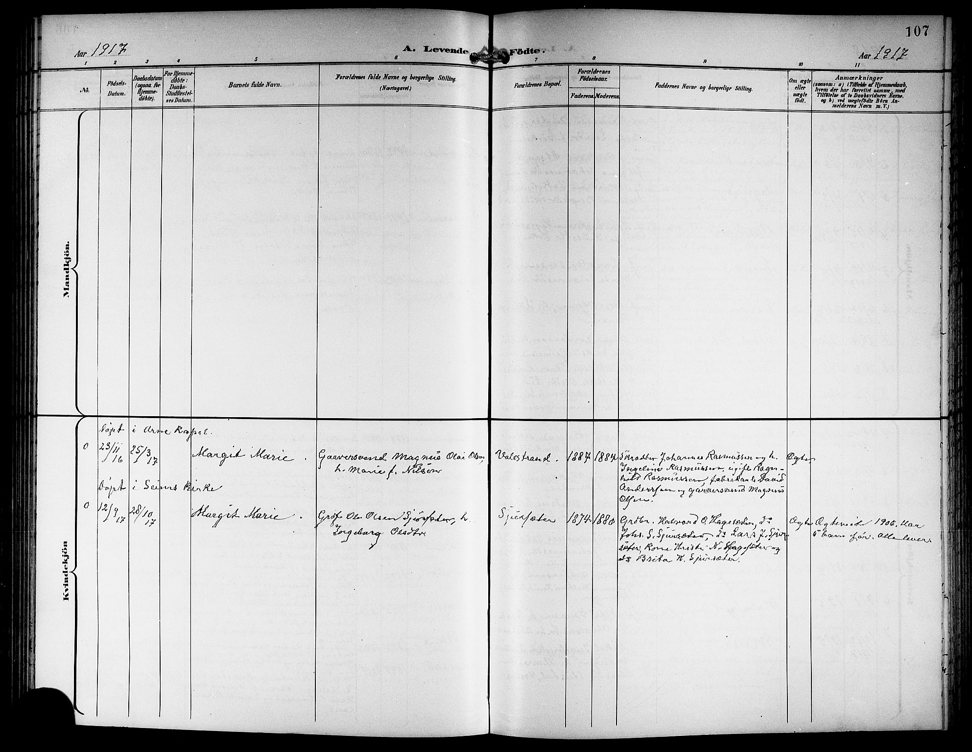 Hamre sokneprestembete, SAB/A-75501/H/Ha/Hab: Parish register (copy) no. B 4, 1898-1919, p. 107