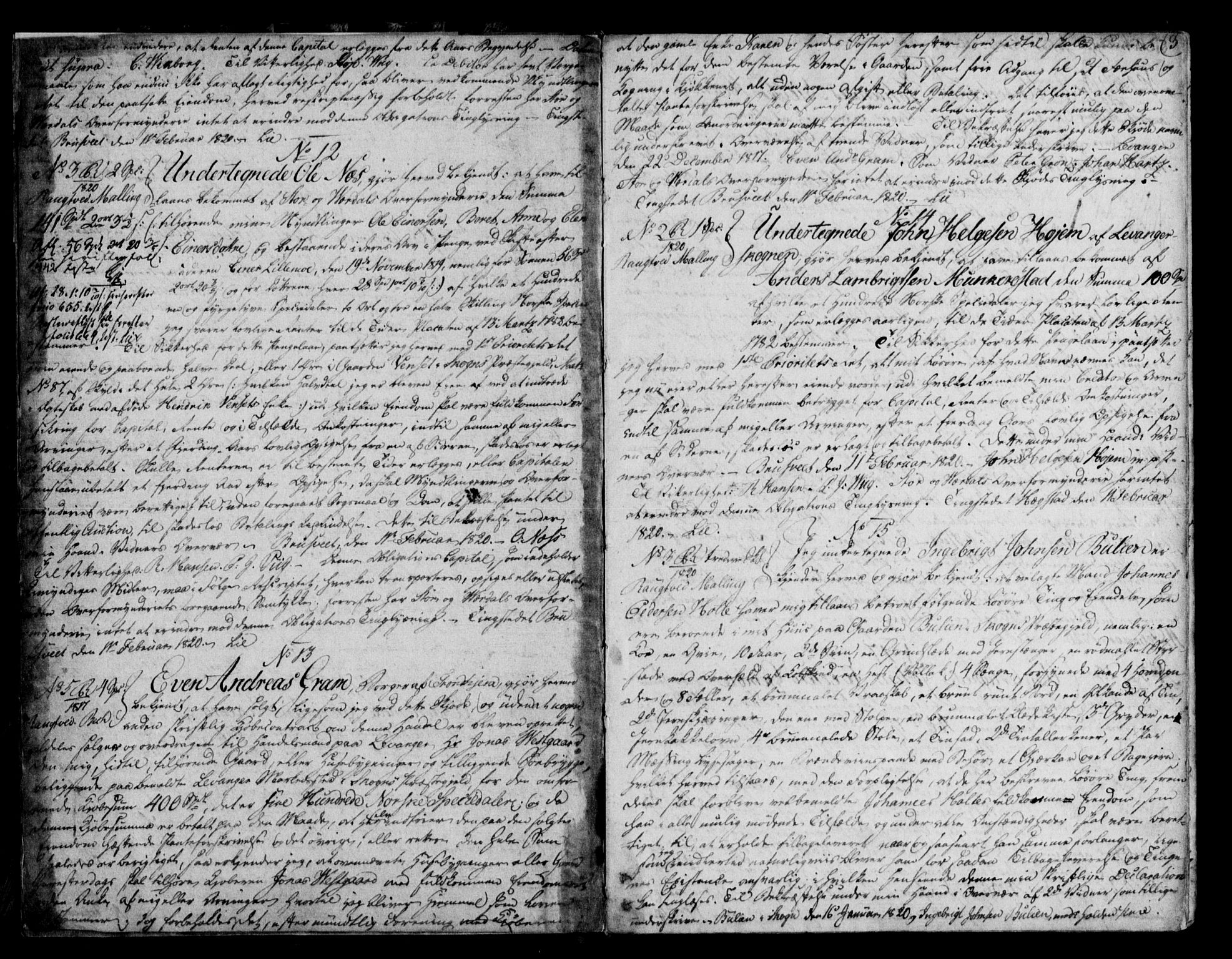 Stjør- og Verdal sorenskriveri, AV/SAT-A-4167/1/2/2C/L0013: Mortgage book no. F-1, 1820-1824, p. 3