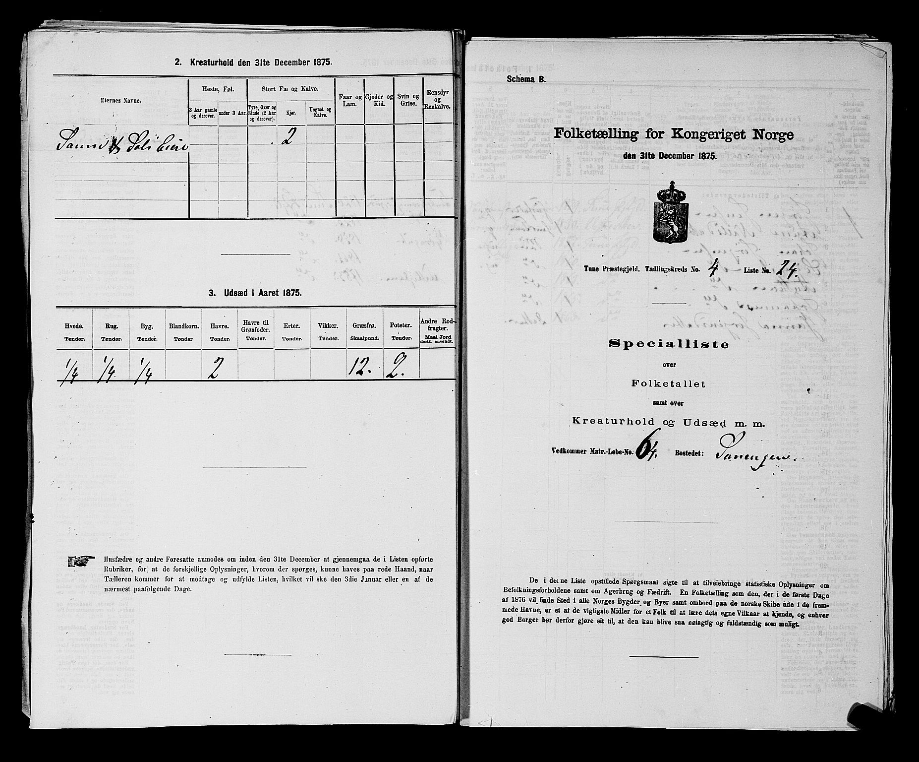 RA, 1875 census for 0130P Tune, 1875, p. 631