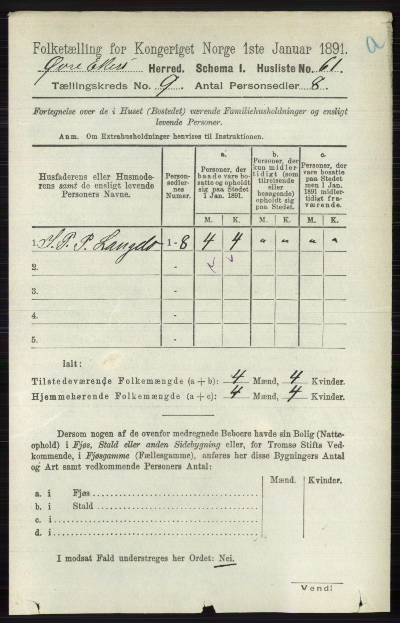 RA, 1891 census for 0624 Øvre Eiker, 1891, p. 3638