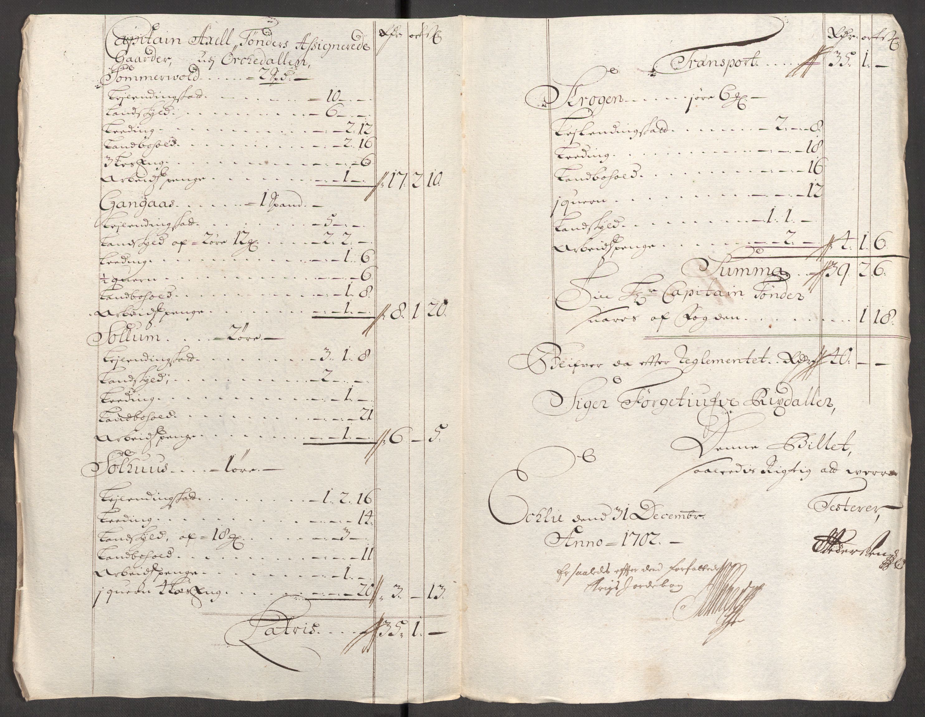 Rentekammeret inntil 1814, Reviderte regnskaper, Fogderegnskap, RA/EA-4092/R60/L3952: Fogderegnskap Orkdal og Gauldal, 1702, p. 180