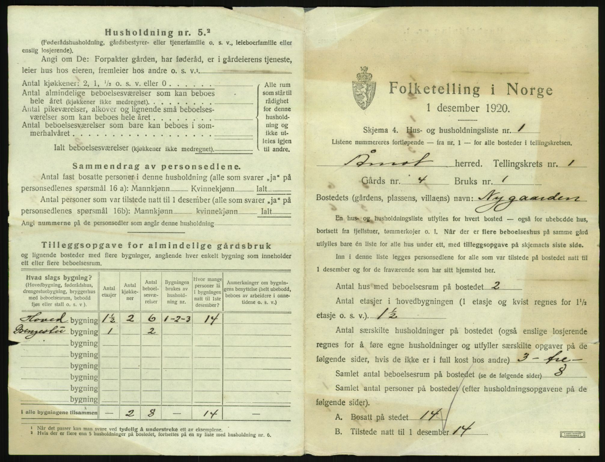 SAH, 1920 census for Åmot, 1920, p. 57