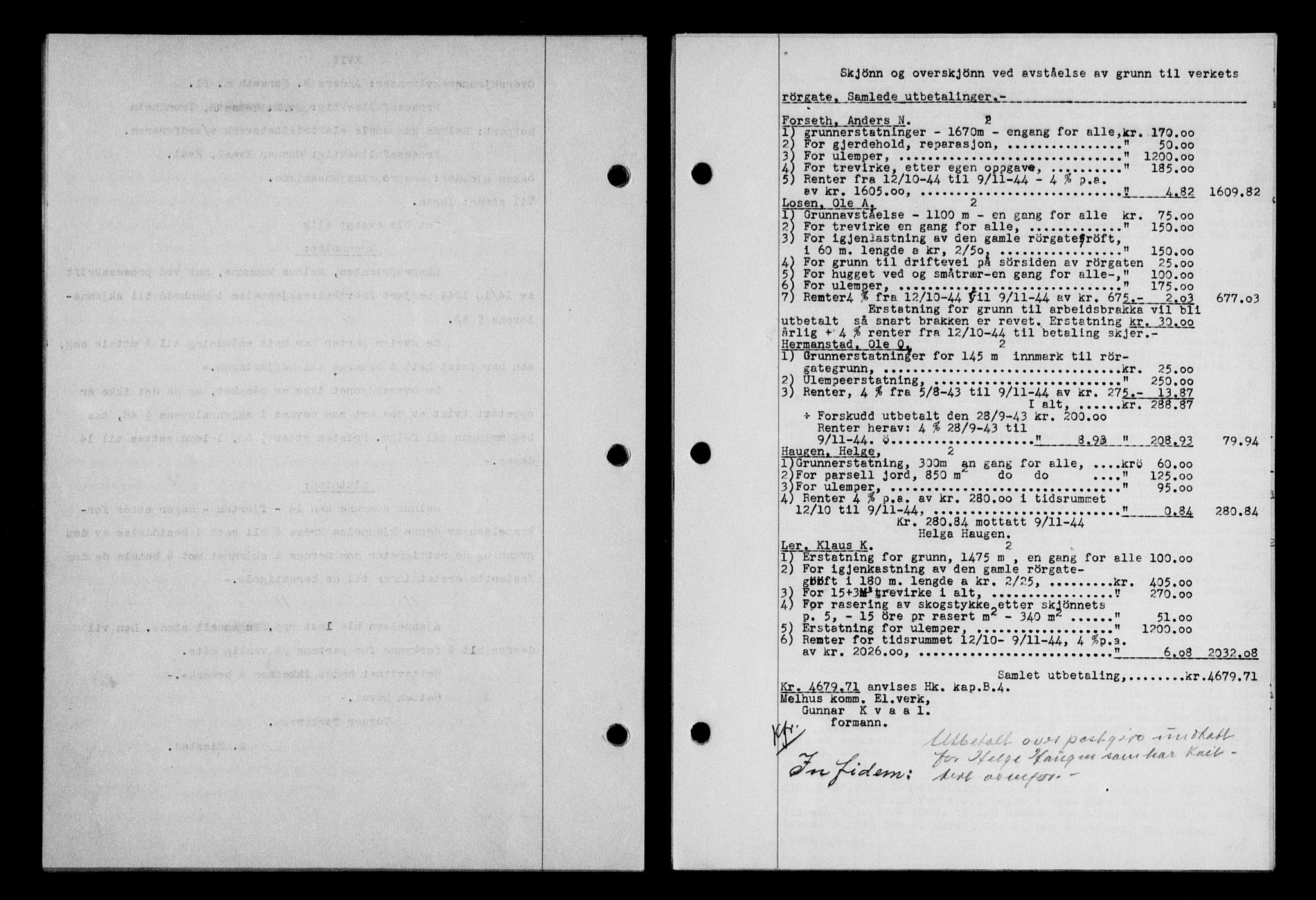 Gauldal sorenskriveri, SAT/A-0014/1/2/2C/L0058: Mortgage book no. 63, 1944-1945, Diary no: : 226/1945