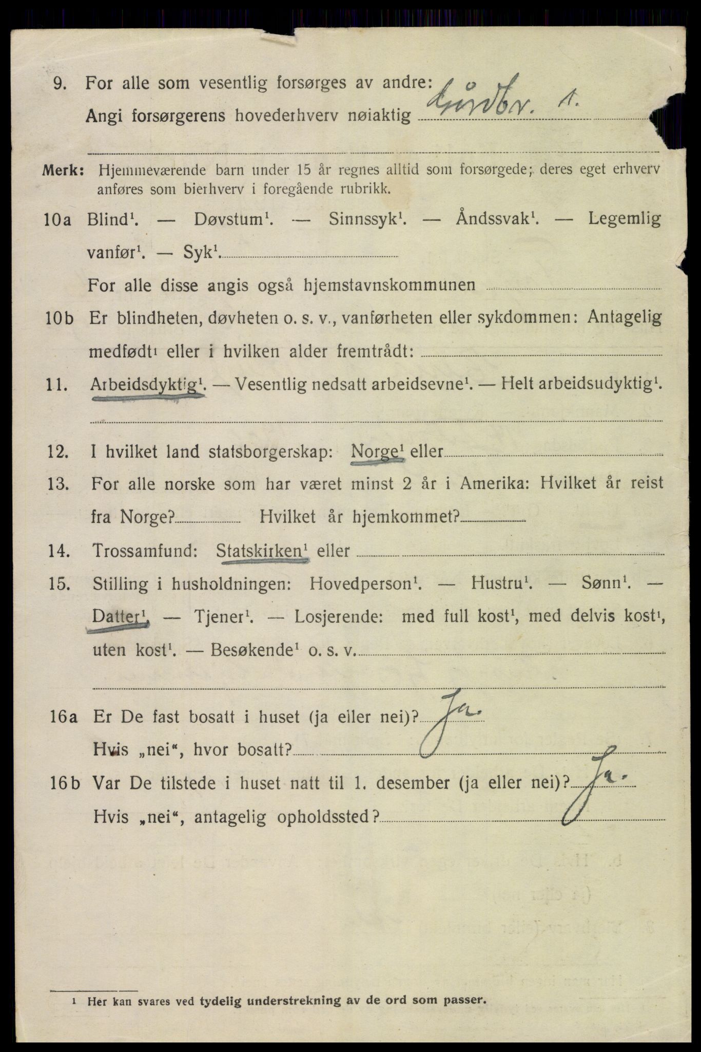SAH, 1920 census for Trysil, 1920, p. 10152