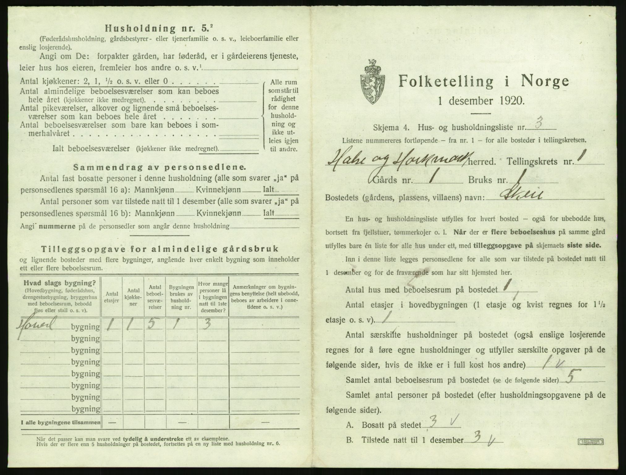 SAK, 1920 census for Halse og Harkmark, 1920, p. 63