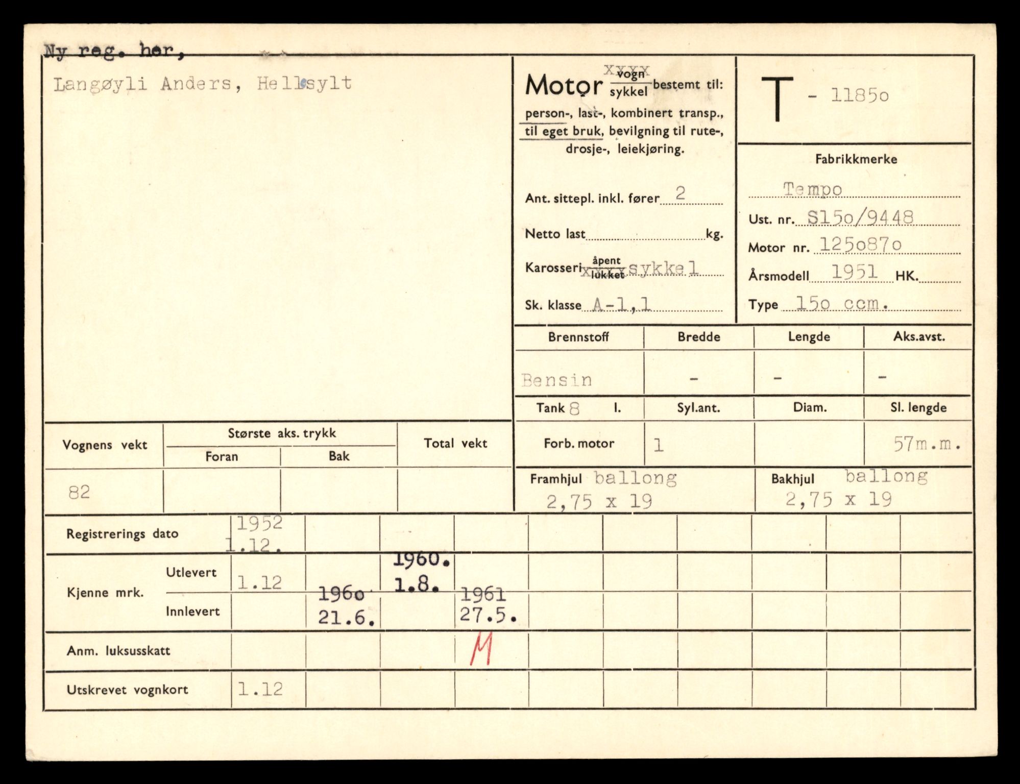 Møre og Romsdal vegkontor - Ålesund trafikkstasjon, AV/SAT-A-4099/F/Fe/L0031: Registreringskort for kjøretøy T 11800 - T 11996, 1927-1998, p. 903