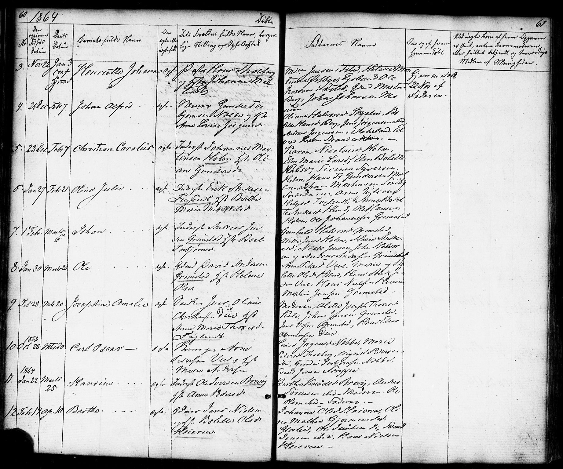 Borge prestekontor Kirkebøker, AV/SAO-A-10903/F/Fb/L0002: Parish register (official) no. II 2, 1853-1877, p. 60-61