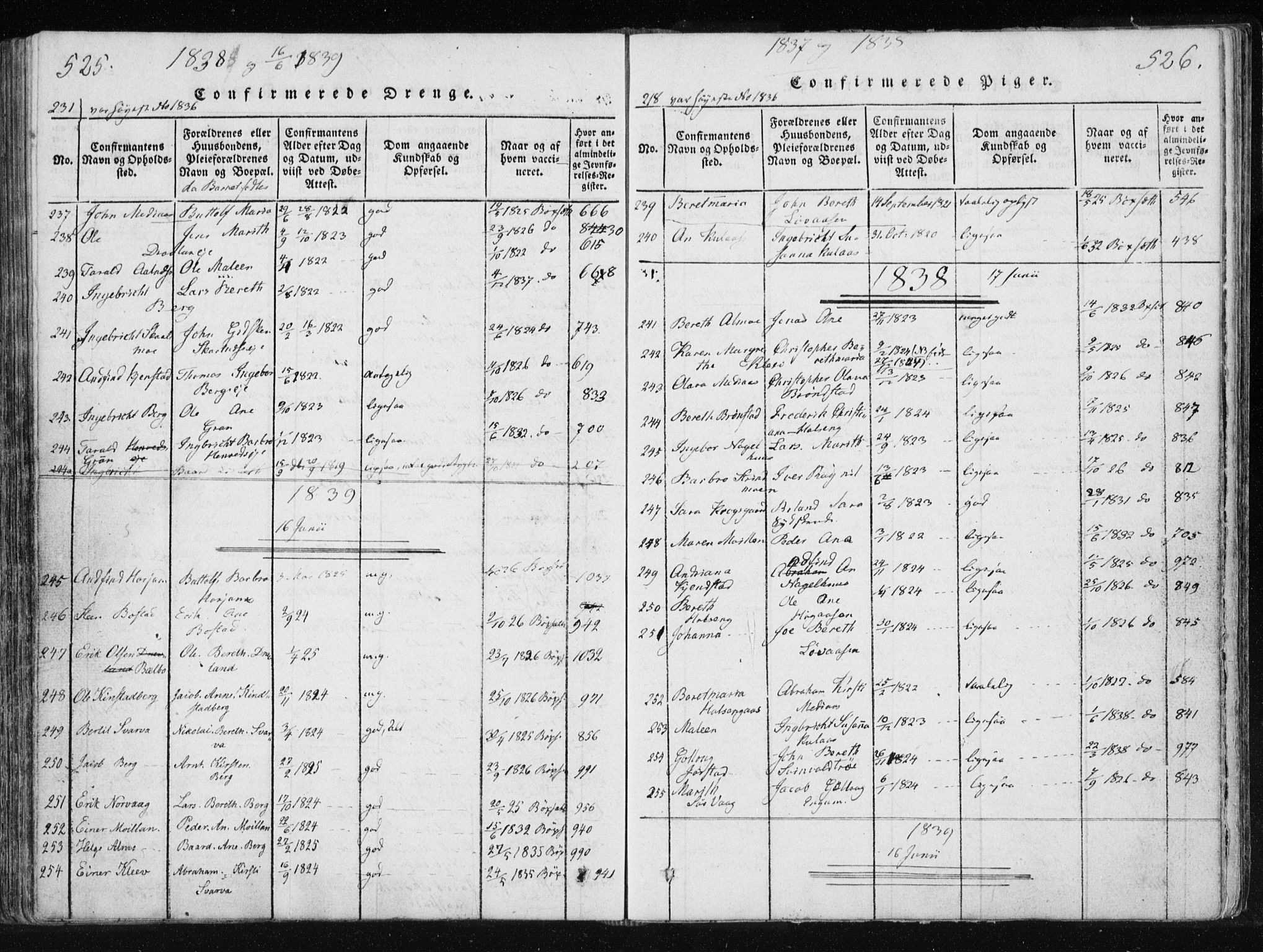 Ministerialprotokoller, klokkerbøker og fødselsregistre - Nord-Trøndelag, SAT/A-1458/749/L0469: Parish register (official) no. 749A03, 1817-1857, p. 525-526