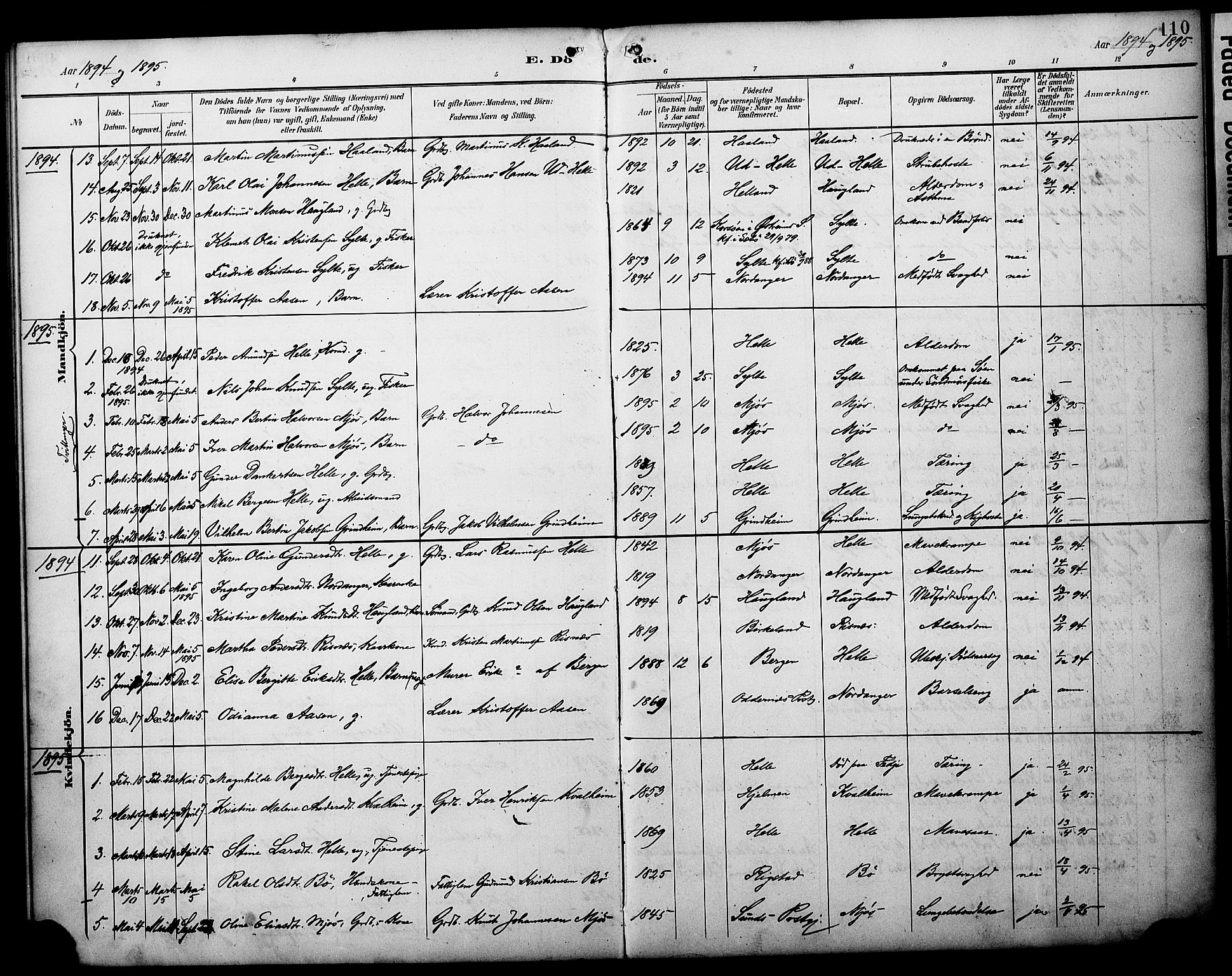 Manger sokneprestembete, AV/SAB-A-76801/H/Haa: Parish register (official) no. C 2, 1891-1902, p. 110