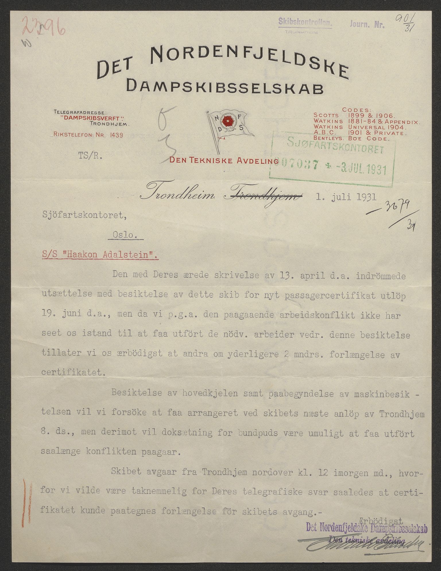 Sjøfartsdirektoratet med forløpere, skipsmapper slettede skip, AV/RA-S-4998/F/Fa/L0534: --, 1873-1931, p. 5