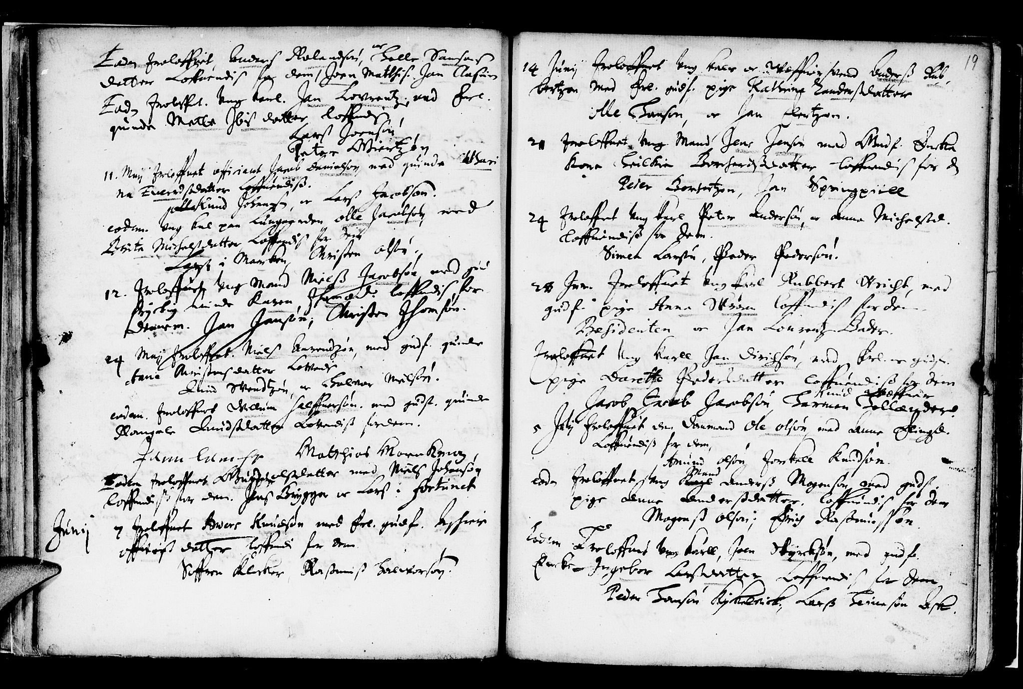 Domkirken sokneprestembete, AV/SAB-A-74801/H/Haa/L0006: Parish register (official) no. A 6, 1663-1683, p. 19