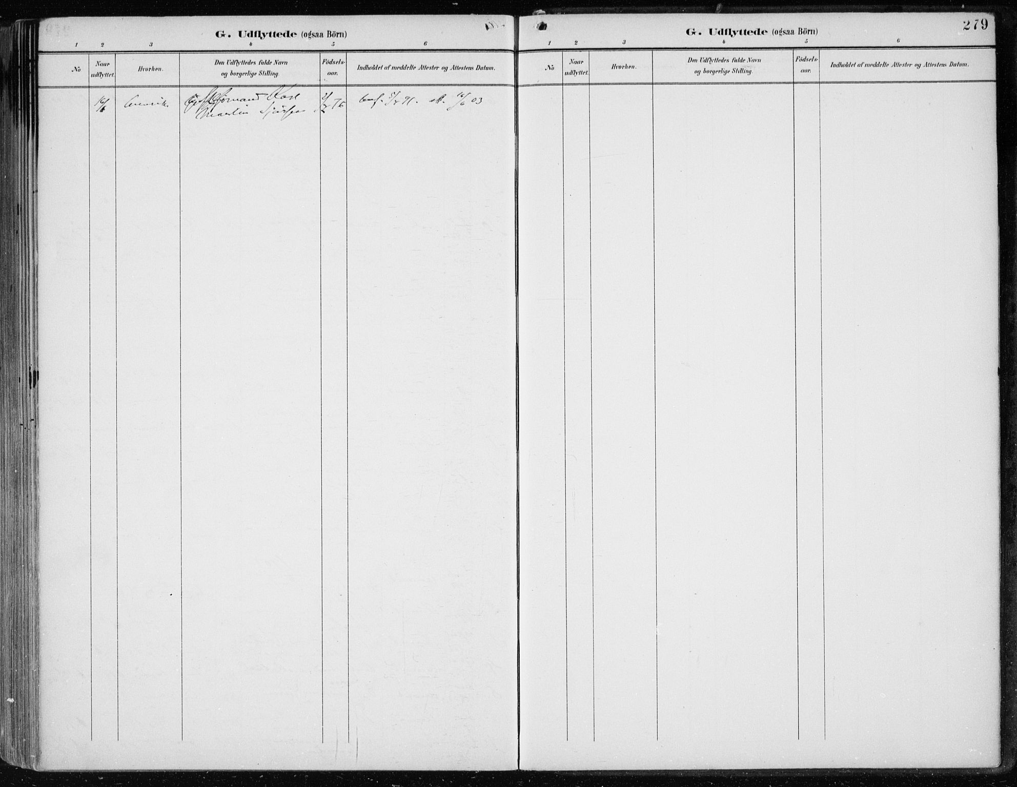 Askøy Sokneprestembete, AV/SAB-A-74101/H/Ha/Haa/Haae/L0003: Parish register (official) no. E 3, 1891-1903, p. 279