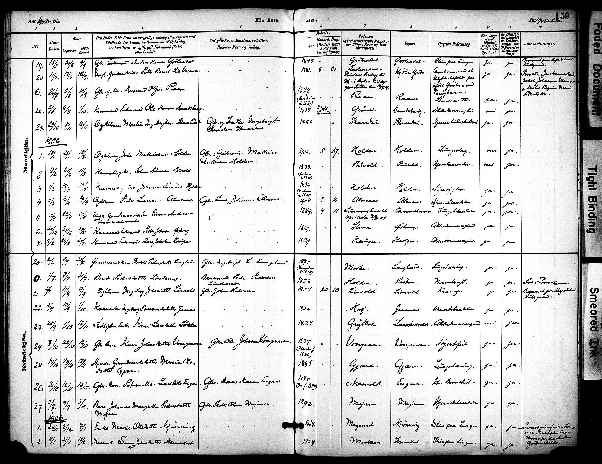 Ministerialprotokoller, klokkerbøker og fødselsregistre - Sør-Trøndelag, SAT/A-1456/686/L0984: Parish register (official) no. 686A02, 1891-1906, p. 159