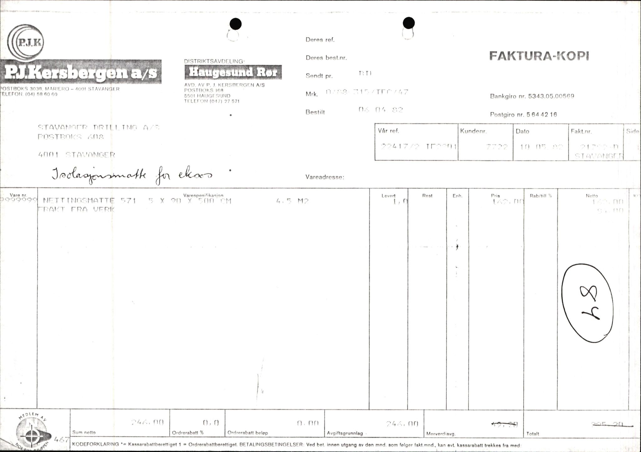 Pa 1503 - Stavanger Drilling AS, AV/SAST-A-101906/2/E/Ec/Eca/L0014: Sak og korrespondanse, 1977-1987