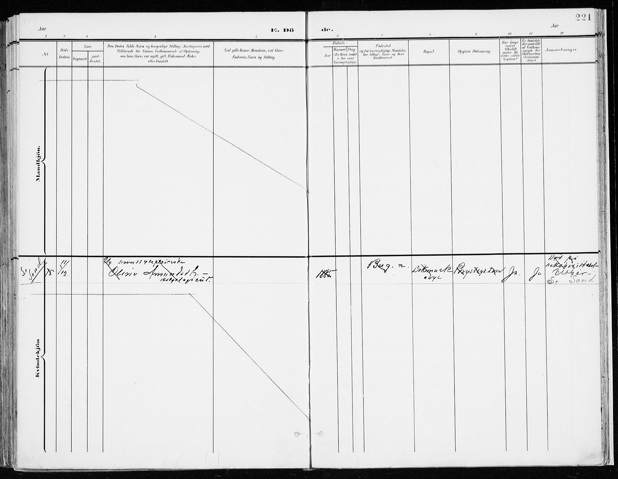 Nord-Odal prestekontor, AV/SAH-PREST-032/H/Ha/Haa/L0009: Parish register (official) no. 9, 1902-1926, p. 221