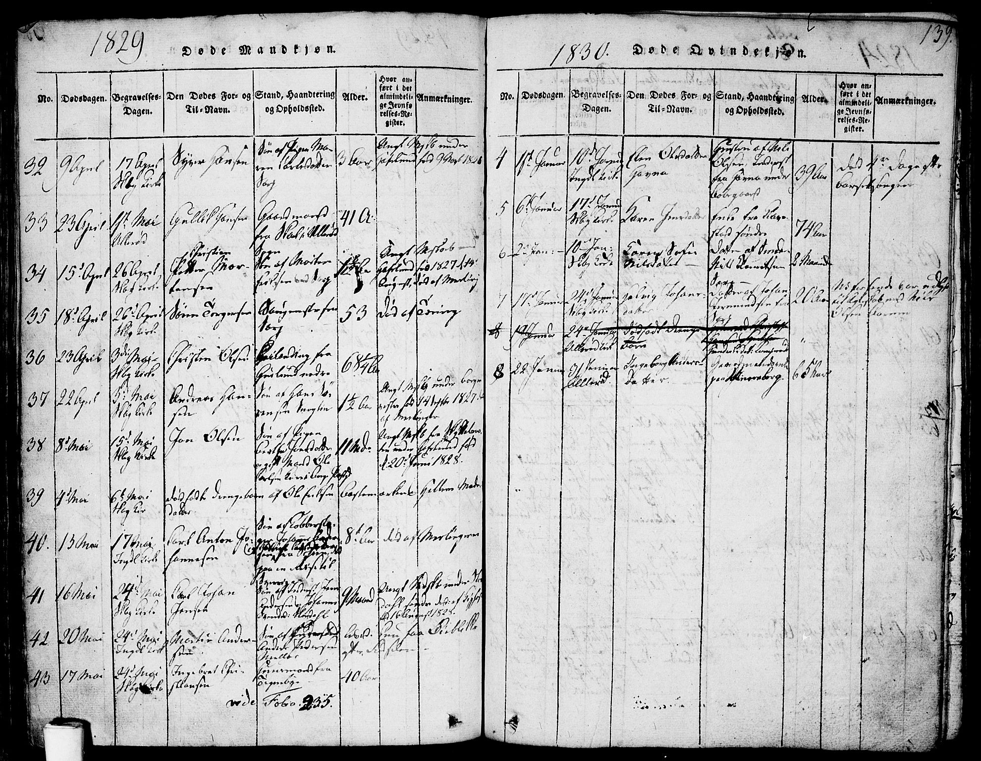 Skjeberg prestekontor Kirkebøker, AV/SAO-A-10923/F/Fa/L0004: Parish register (official) no. I 4, 1815-1830, p. 139