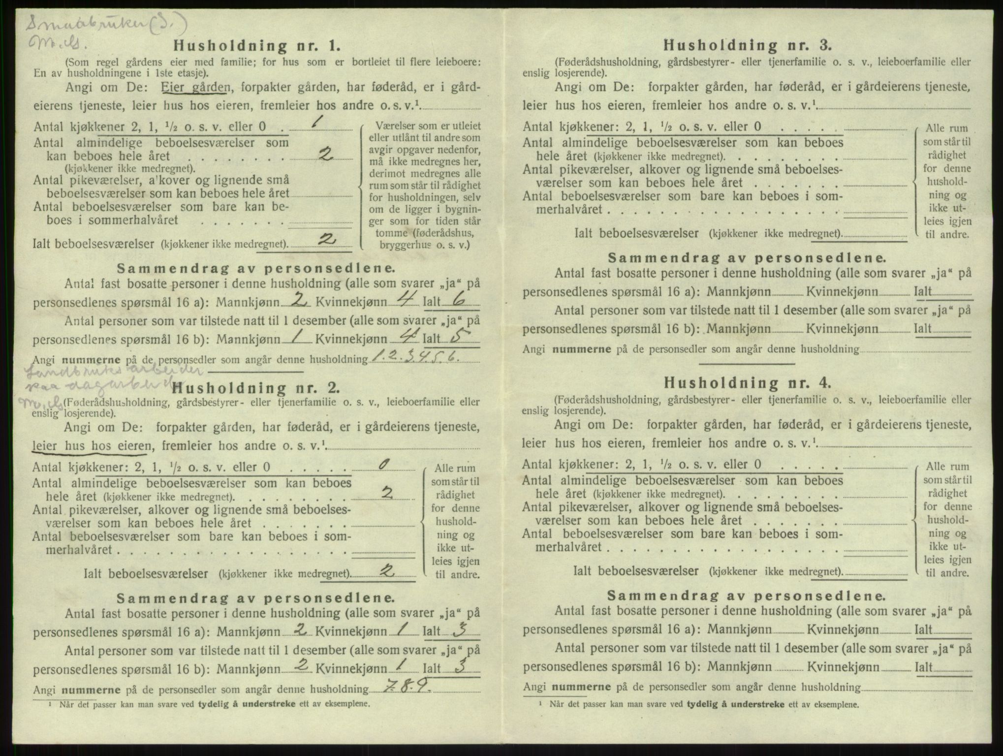 SAB, 1920 census for Leikanger, 1920, p. 119