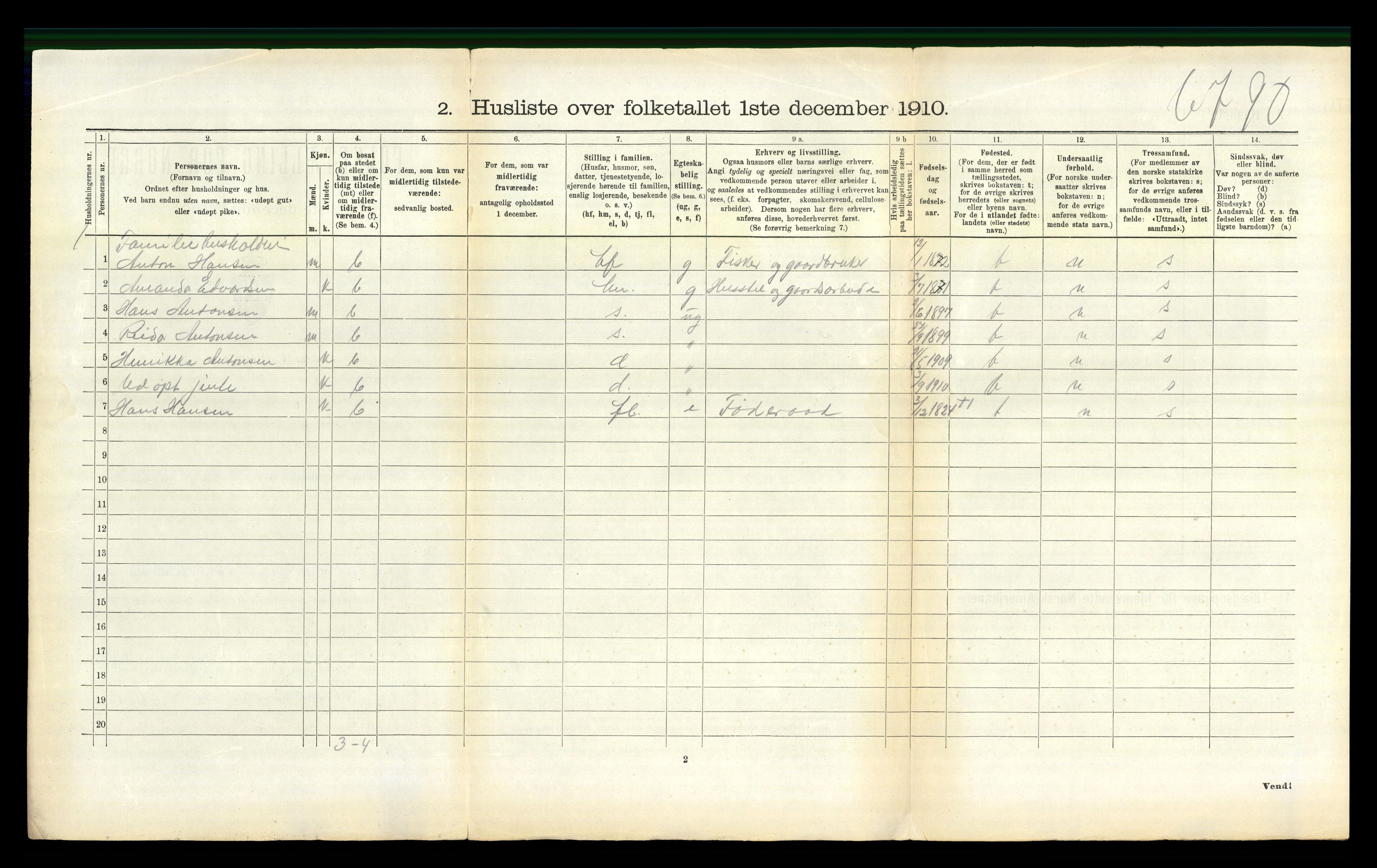 RA, 1910 census for Borge, 1910, p. 992