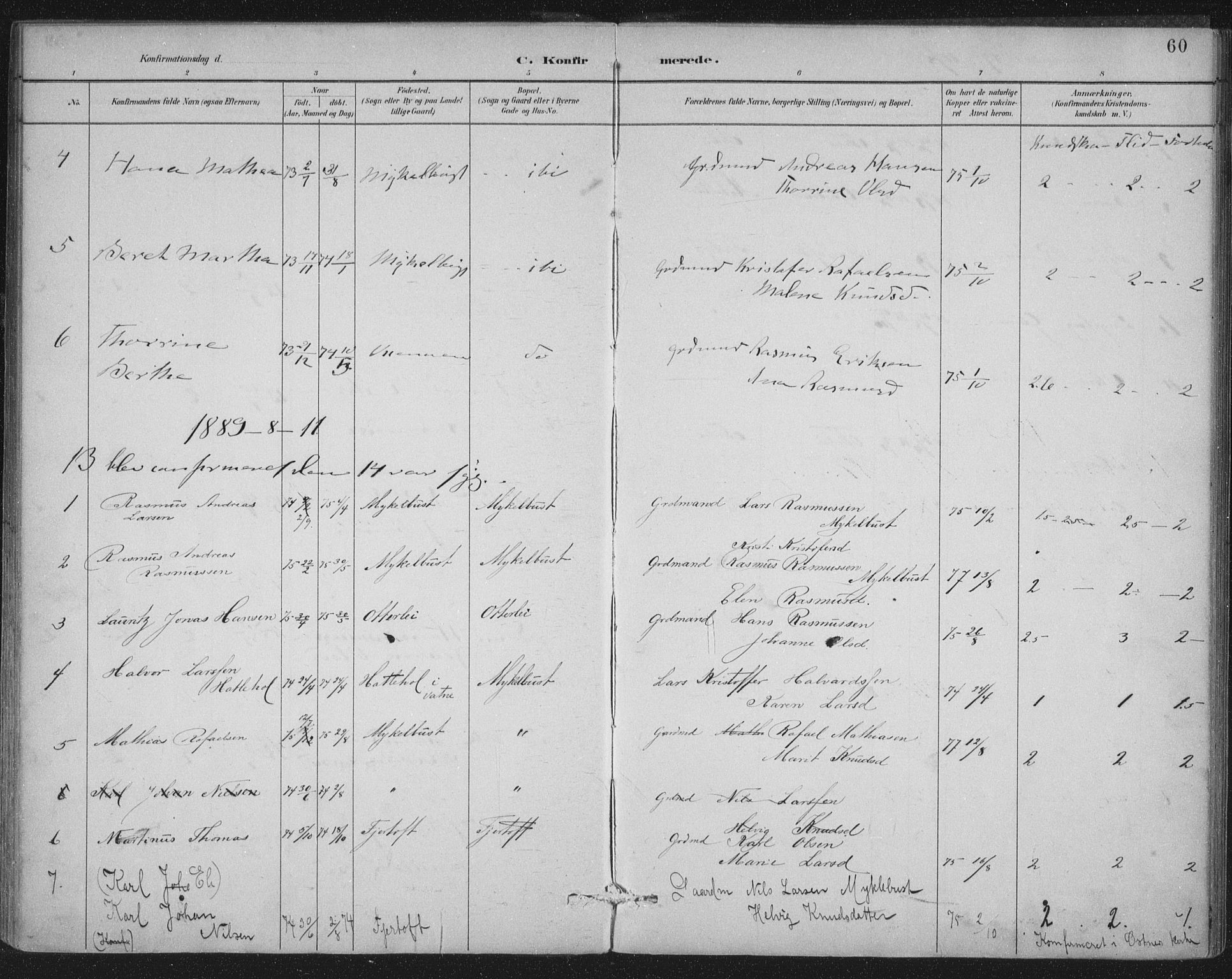 Ministerialprotokoller, klokkerbøker og fødselsregistre - Møre og Romsdal, SAT/A-1454/538/L0522: Parish register (official) no. 538A01, 1884-1913, p. 60