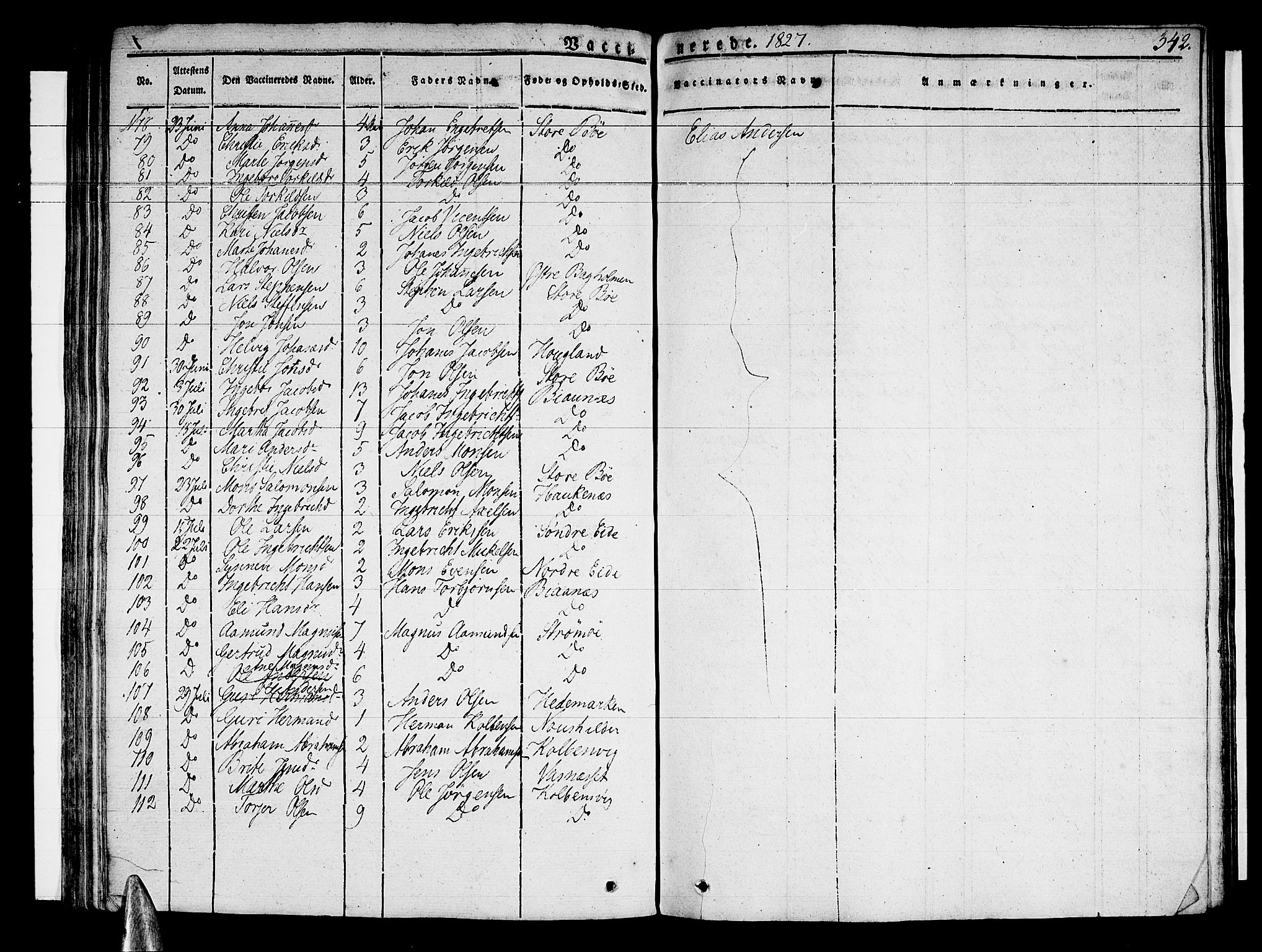 Sund sokneprestembete, AV/SAB-A-99930: Parish register (official) no. A 12, 1825-1835, p. 342