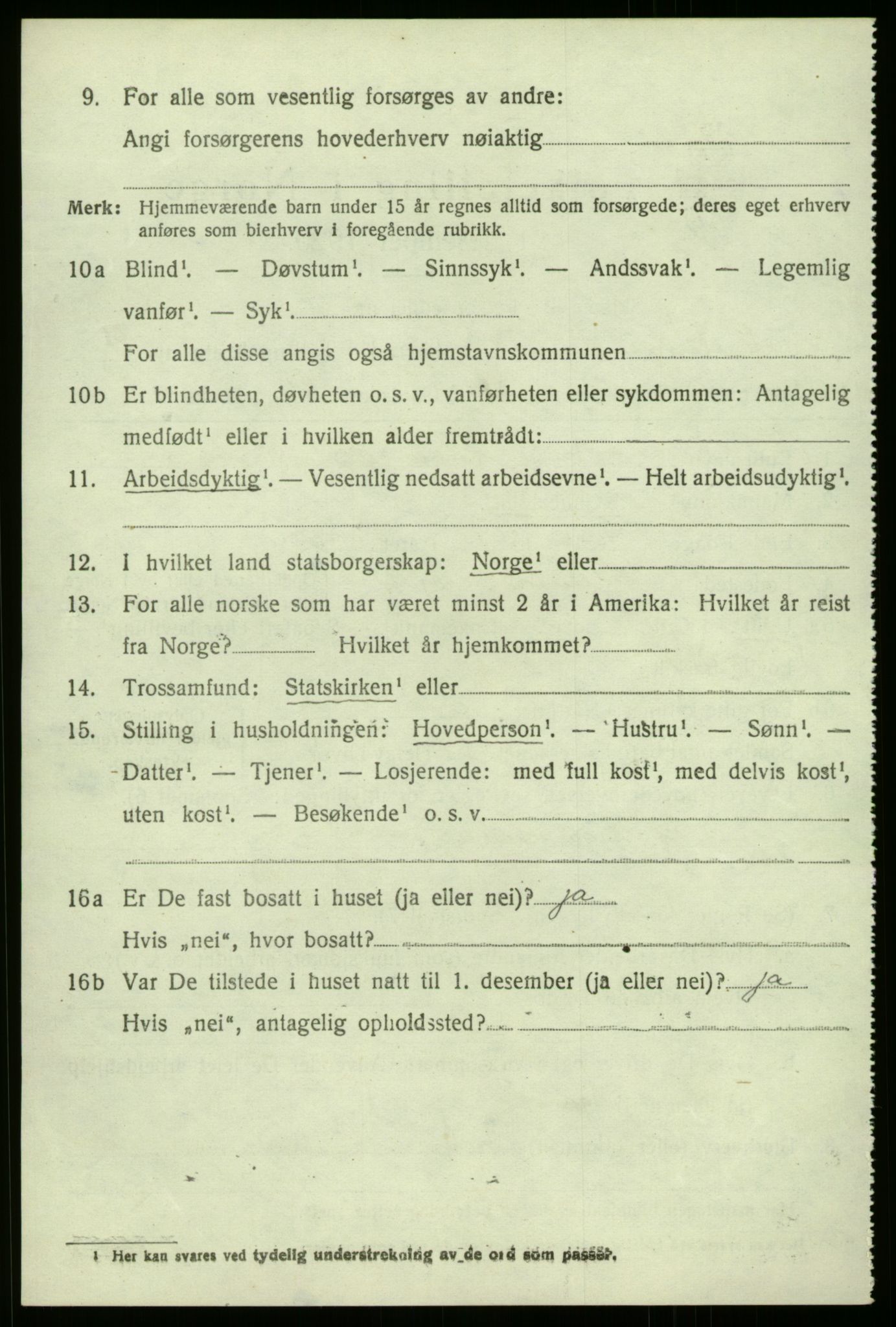SAB, 1920 census for Hyllestad, 1920, p. 3809