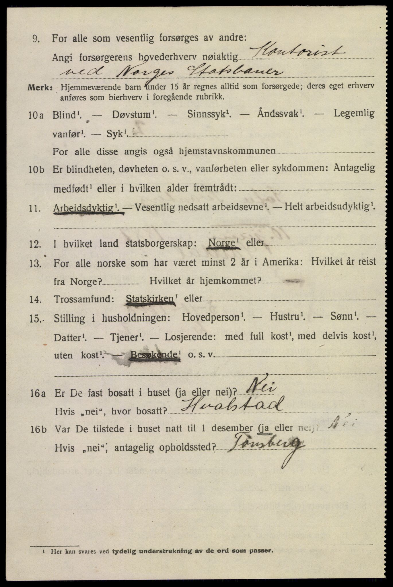 SAKO, 1920 census for Tønsberg, 1920, p. 15330