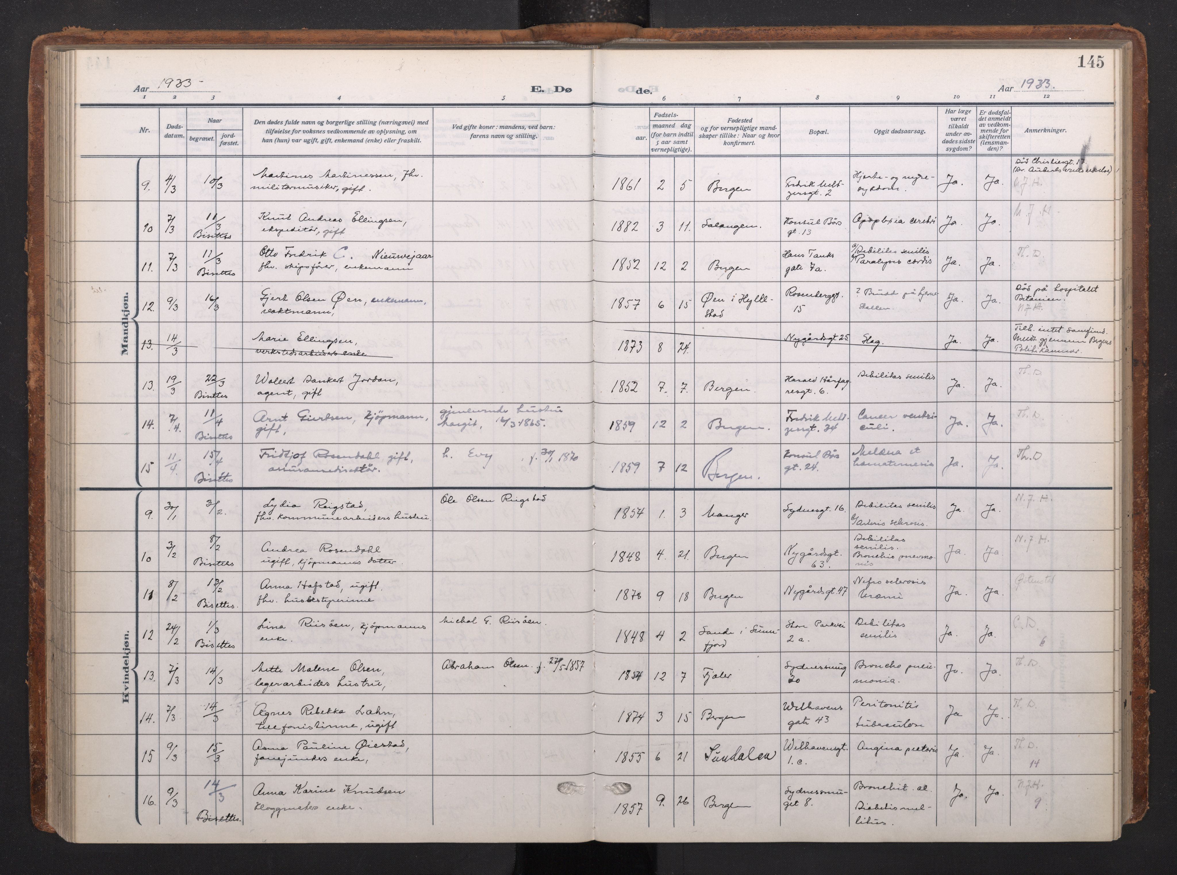 Johanneskirken sokneprestembete, AV/SAB-A-76001/H/Haa/L0020: Parish register (official) no. E 2, 1916-1951, p. 145