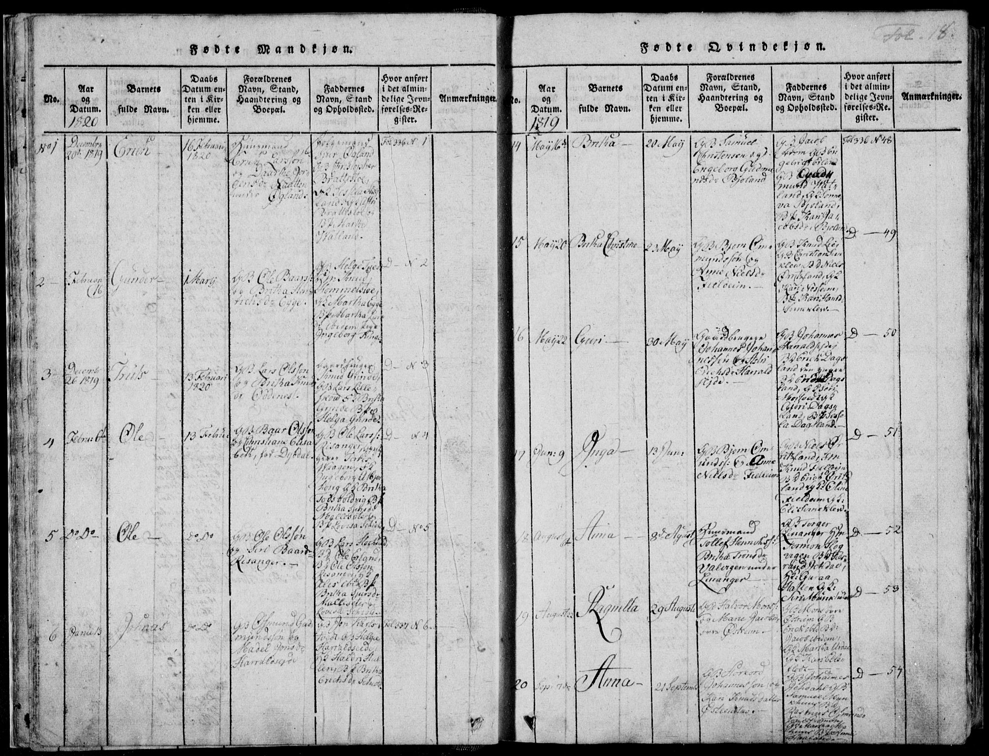 Skjold sokneprestkontor, SAST/A-101847/H/Ha/Haa/L0003: Parish register (official) no. A 3, 1815-1835, p. 18